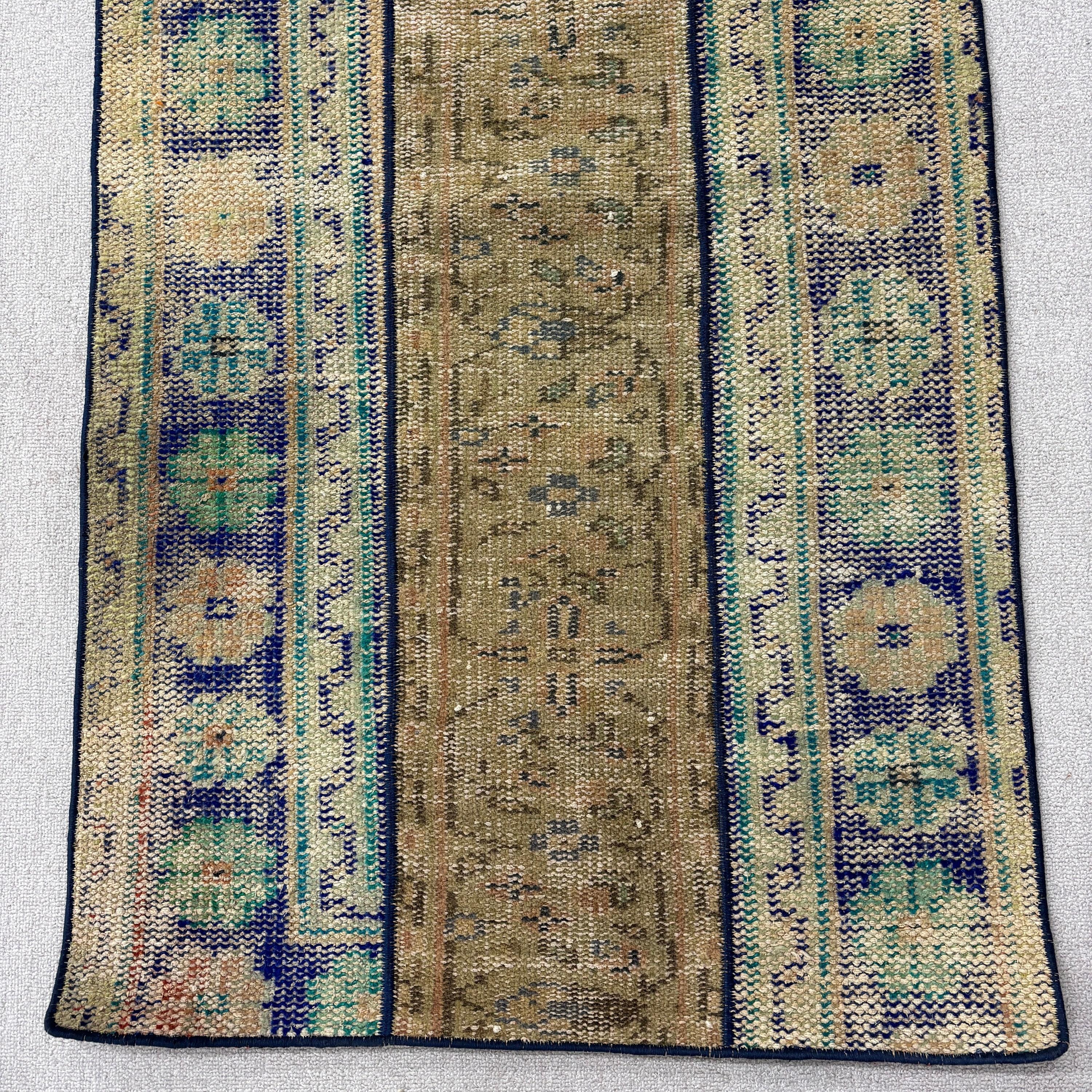 Bedroom Rug, Vintage Rug, Luxury Rug, 2.4x5.8 ft Small Rug, Oushak Rugs, Rugs for Car Mat, Blue Luxury Rug, Turkish Rugs, Kitchen Rug