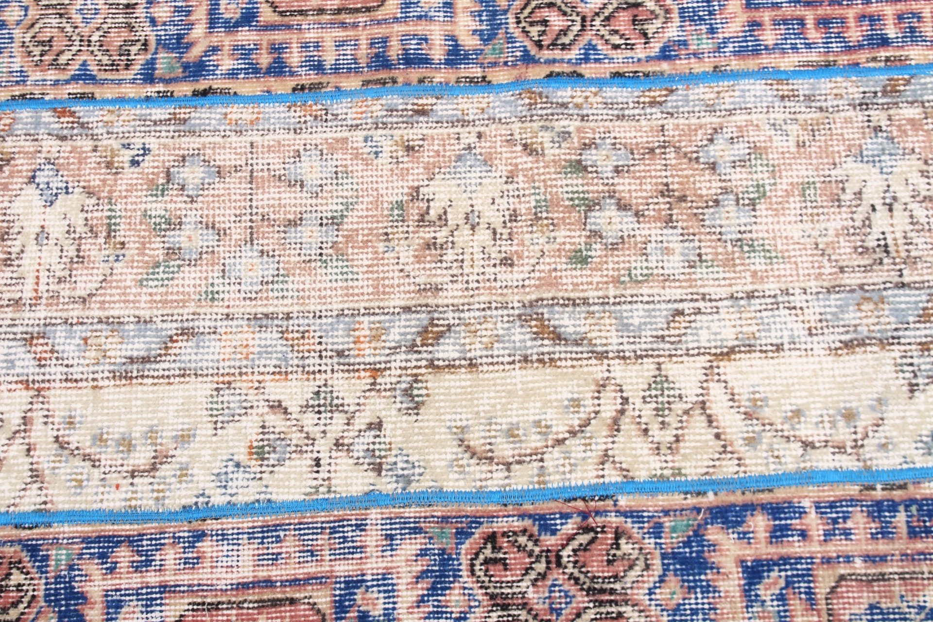 Vintage Halı, Yatak Odası Halıları, 2.2x4.2 ft Küçük Halı, Türk Halısı, Yer Halıları, Giriş Halısı, Mavi Ev Dekor Halısı, Mutfak Halıları