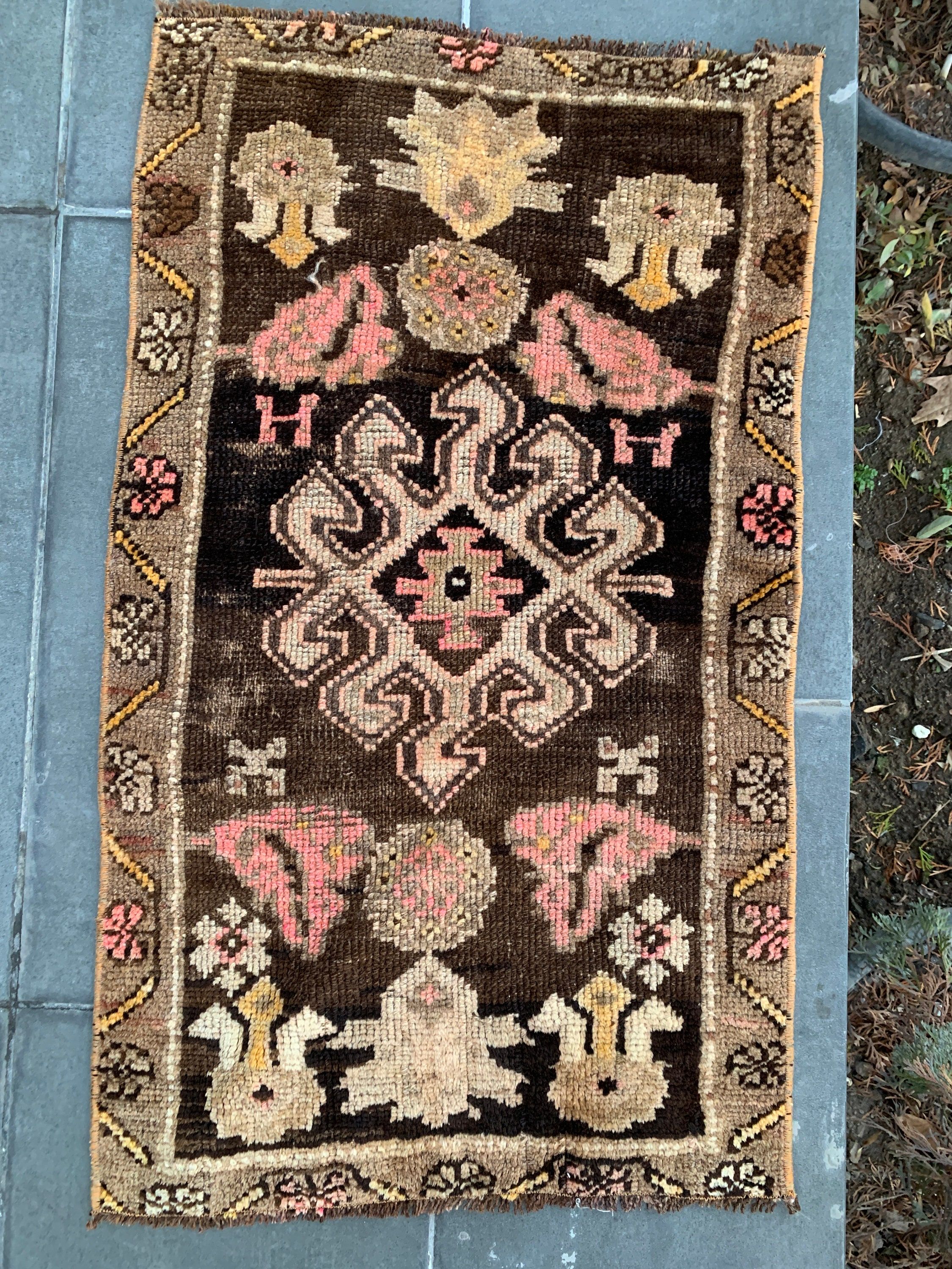 Old Rug, Kitchen Rugs, Vintage Rug, Turkish Rug, Wall Hanging Rug, Oriental Rug, Beige  1.7x2.9 ft Small Rugs, Home Decor Rugs