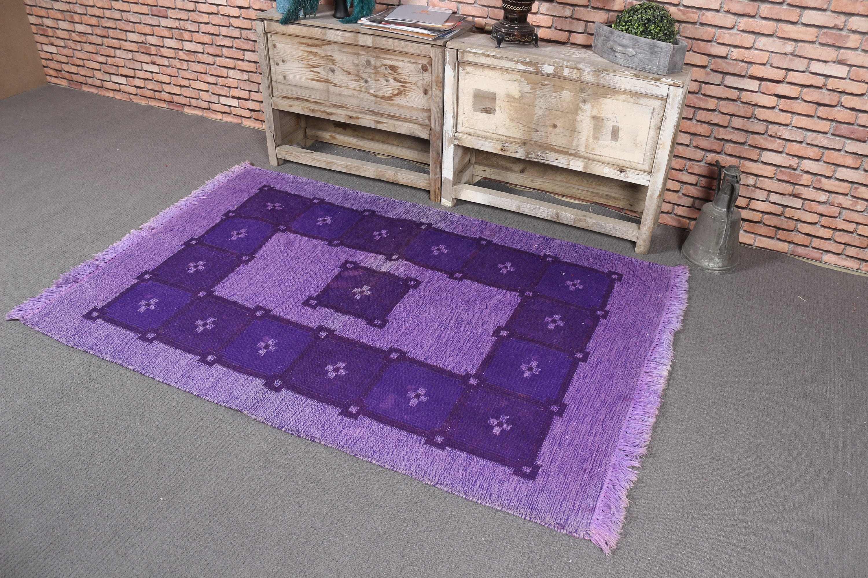 Vintage Rug, Kitchen Rug, Purple Antique Rugs, Old Rug, Bedroom Rugs, Turkish Rug, 3.9x5.8 ft Accent Rugs, Kilim, Antique Rug, Moroccan Rug