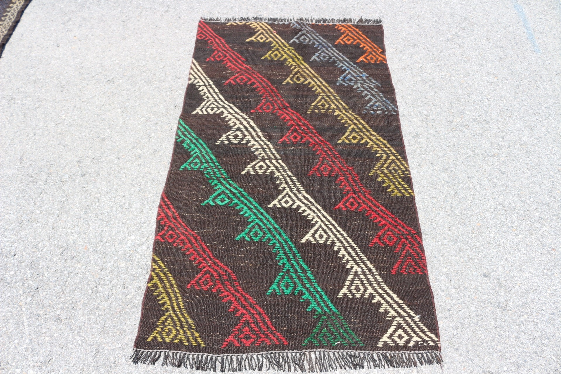 Wall Hanging Rug, Turkish Rug, Vintage Rugs, Moroccan Rug, 2.8x4.9 ft Small Rug, Kilim, Nursery Rugs, Black Floor Rug