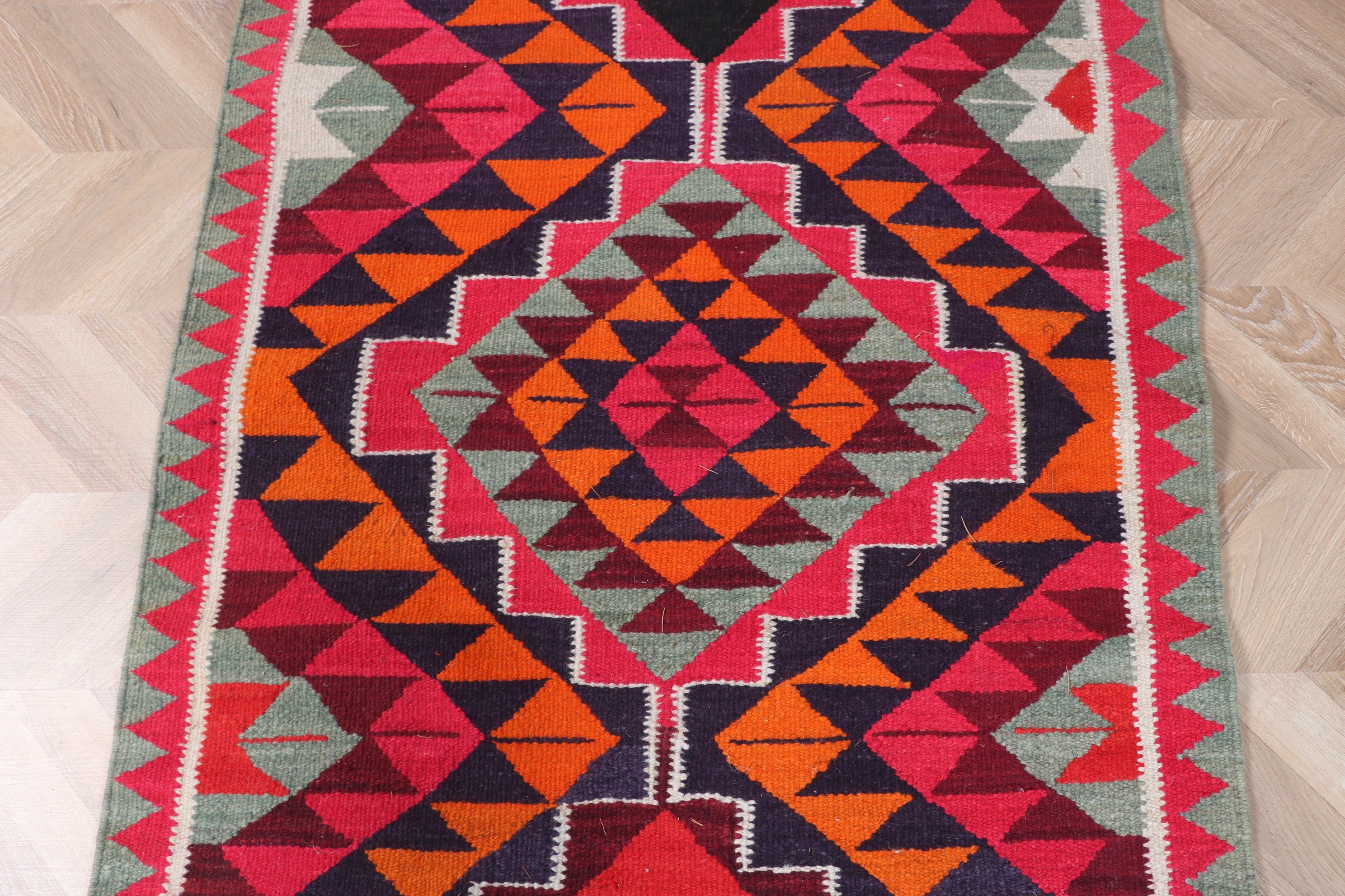 Boho Rug, Turkish Rugs, Rainbow Modern Rugs, Corridor Rug, Vintage Runner Rugs, Vintage Rugs, Moroccan Rugs, 3.3x11.3 ft Runner Rugs