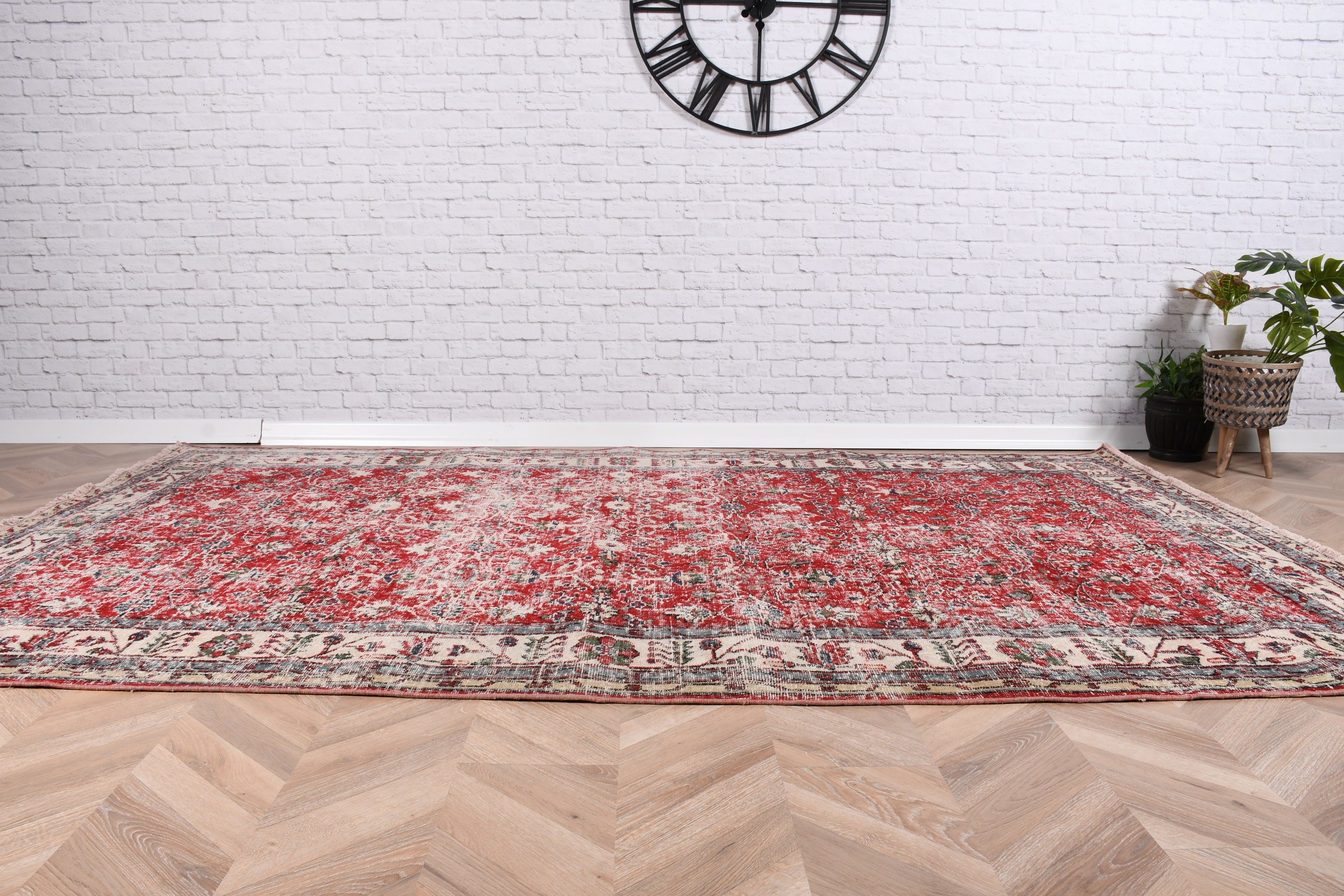 Red Bedroom Rug, Vintage Rugs, Large Vintage Rug, Handwoven Rug, Turkish Rug, Flatweave Rug, 5.7x9.2 ft Large Rug, Dining Room Rug