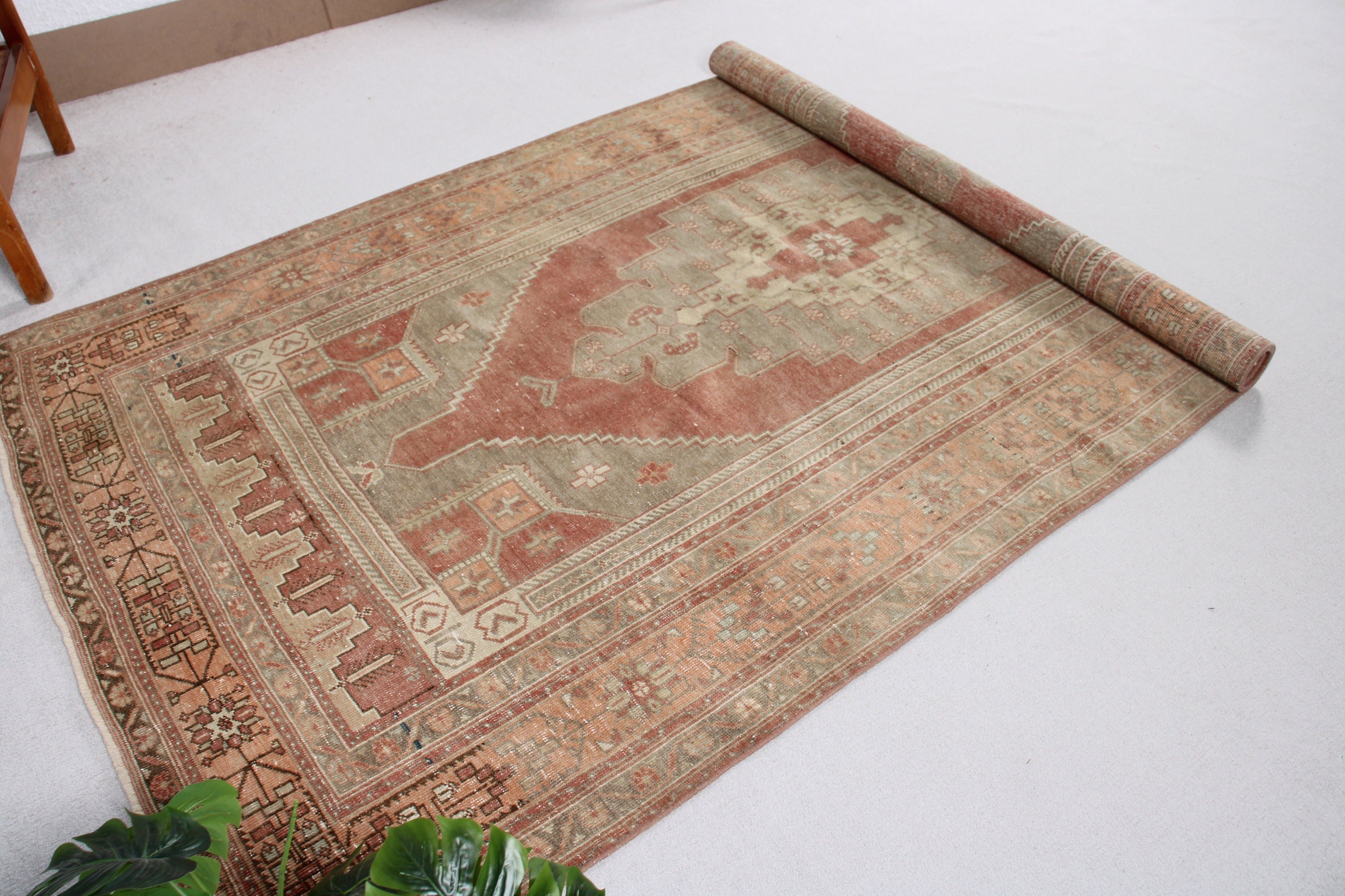 Neutral Rug, 5x10.1 ft Large Rugs, Antique Rugs, Bedroom Rugs, Turkish Rugs, Decorative Rug, Large Boho Rug, Green Modern Rug, Vintage Rugs