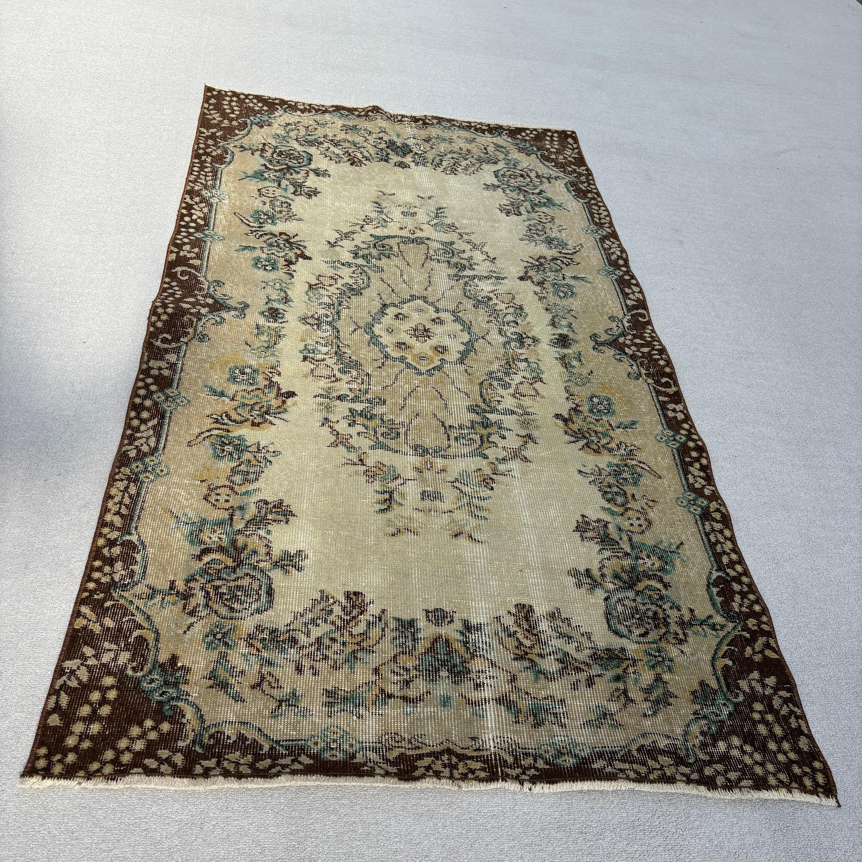 Anadolu Halıları, Türkiye Halıları, 3,6x6,5 ft Aksan Halıları, Çocuk Halısı, Bej Modern Halılar, Lüks Halı, Vintage Halı, Türk Halısı, Boho Vurgulu Halı