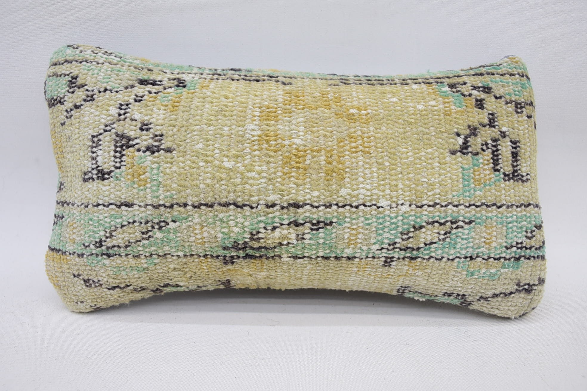 Kilim Cushion Sham, Vintage Pillow, Rustic Pillow Cover, One Of A Kind Cushion Cover, 8"x16" Beige Cushion Cover, Throw Kilim Pillow