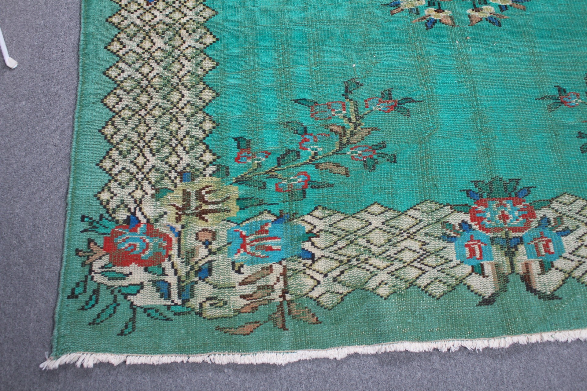 Turkish Rugs, Oushak Rugs, Bedroom Rug, Authentic Rugs, Salon Rugs, Green  6.3x9.4 ft Large Rugs, Vintage Rugs