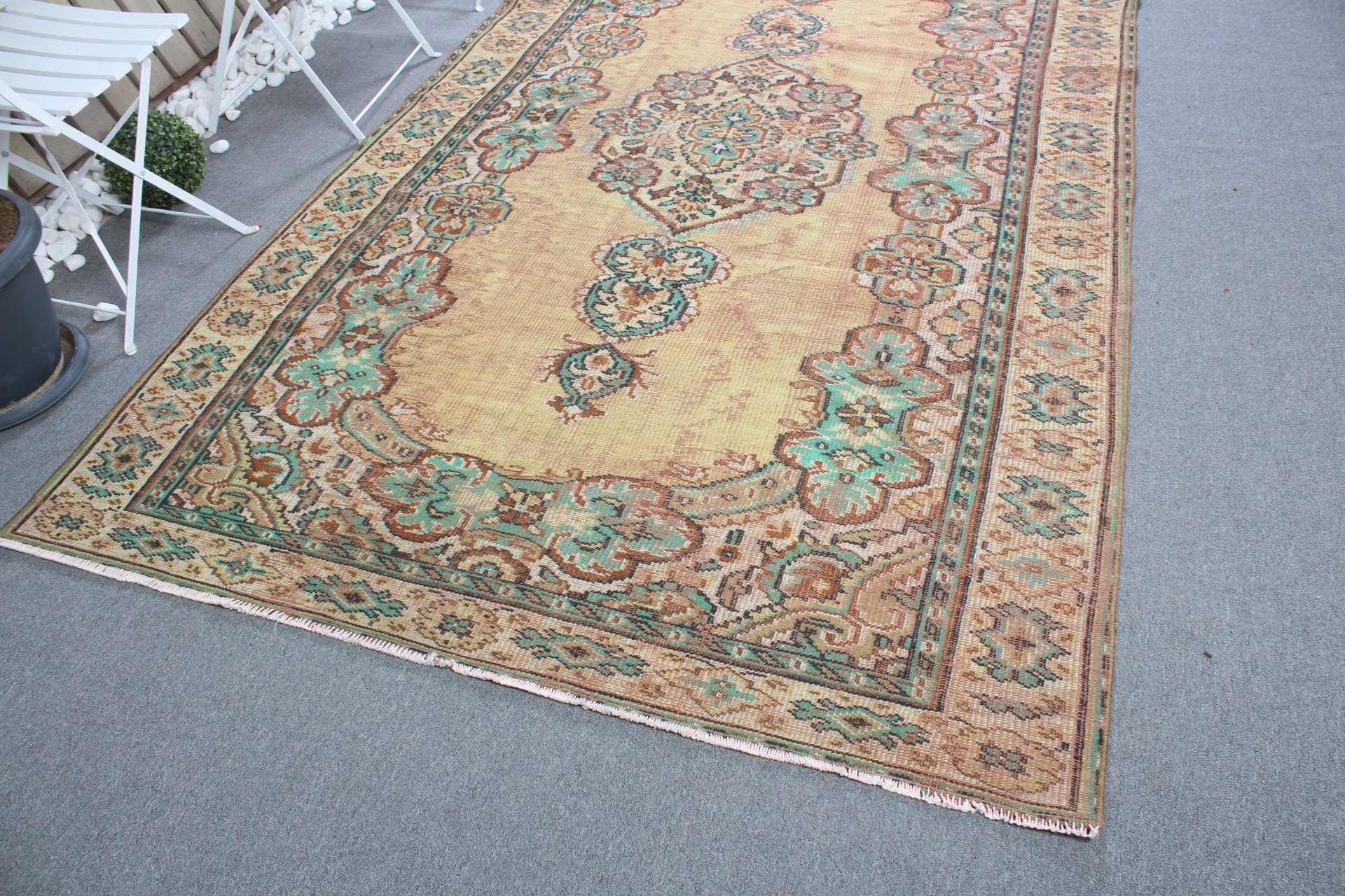 Vintage Rug, Home Decor Rug, Turkish Rug, Boho Rugs, 5.6x9.4 ft Large Rugs, Brown Home Decor Rug, Living Room Rugs, Salon Rug