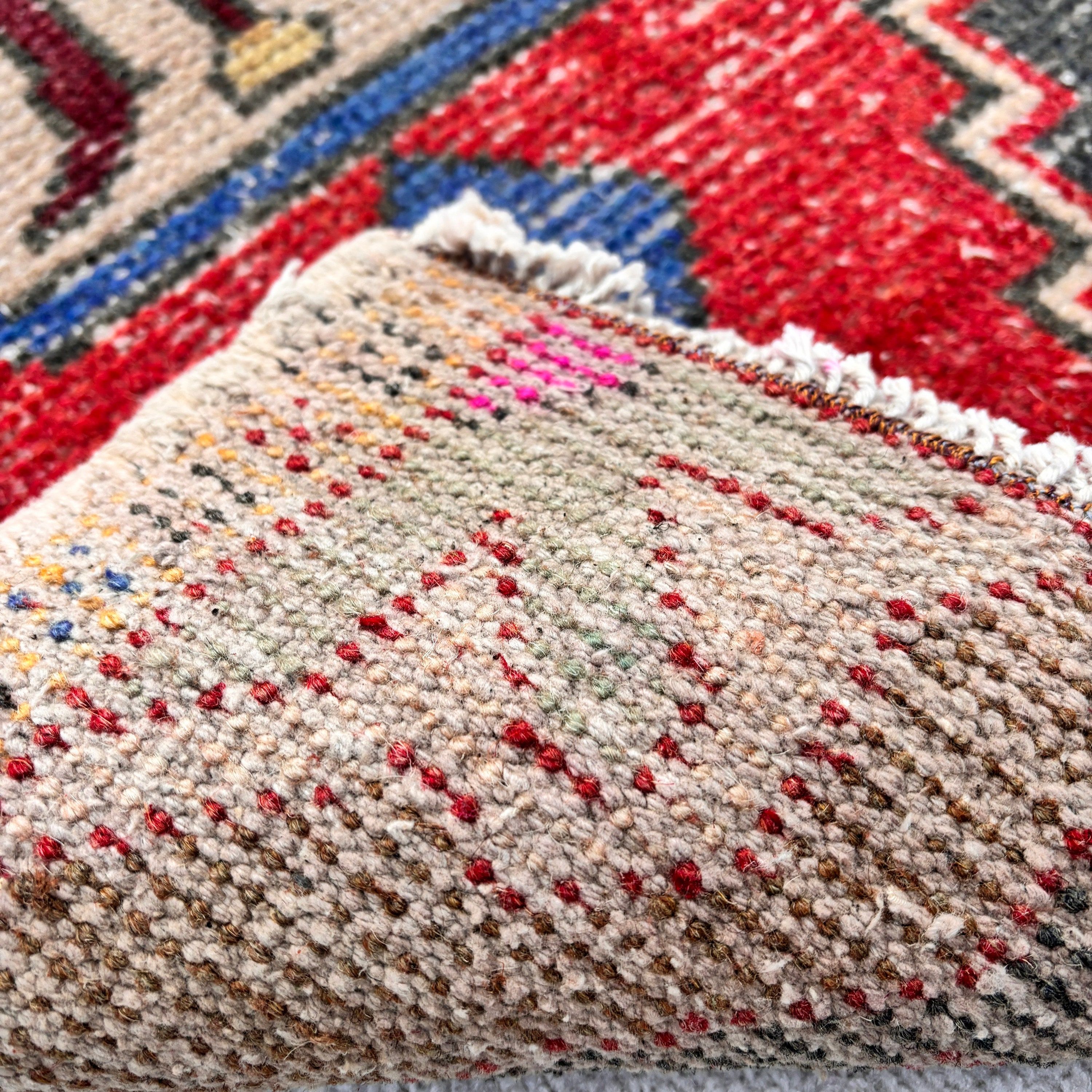 Modern Rug, Small Area Rugs, Kitchen Rug, 1.5x3 ft Small Rugs, Turkish Rugs, Rugs for Bath, Red Wool Rug, Entry Rug, Vintage Rugs