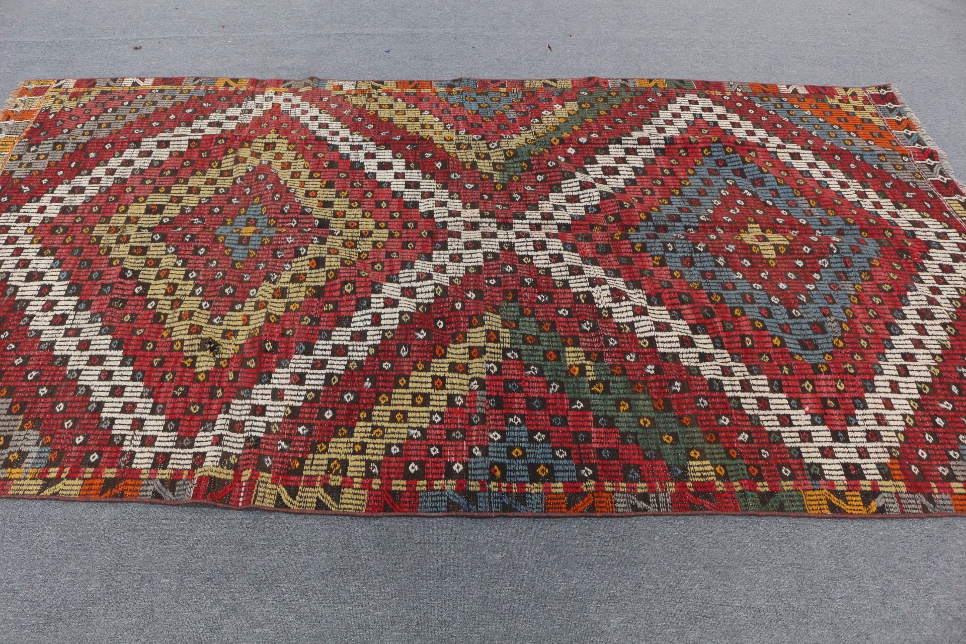 Yemek Odası Halısı, Kırmızı Anadolu Halısı, 5.3x9.3 ft Büyük Halı, Vintage Halı, Yatak Odası Halısı, Yün Halılar, Oushak Halısı, Kilim, Hindi Halısı, Türk Halısı