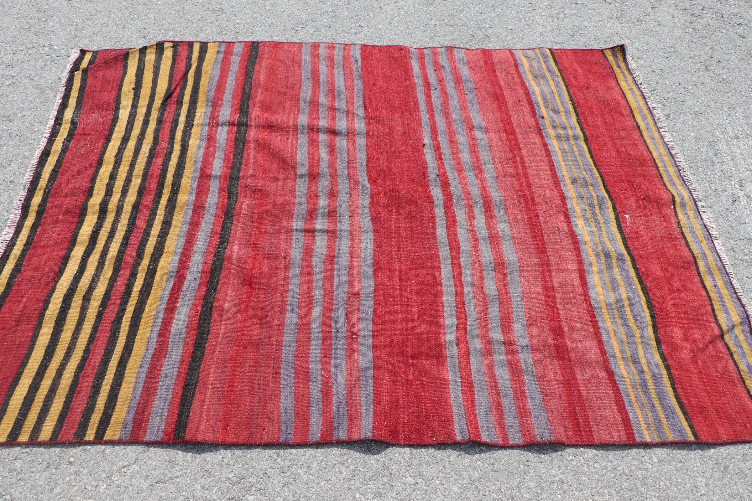 İç Mekan Halıları, Retro Halı, Oryantal Halı, Yemek Odası Halıları, Yatak Odası Halısı, Kırmızı Oryantal Halı, Kilim, 4.4x6.1 ft Alan Halısı, Vintage Halı, Türk Halısı