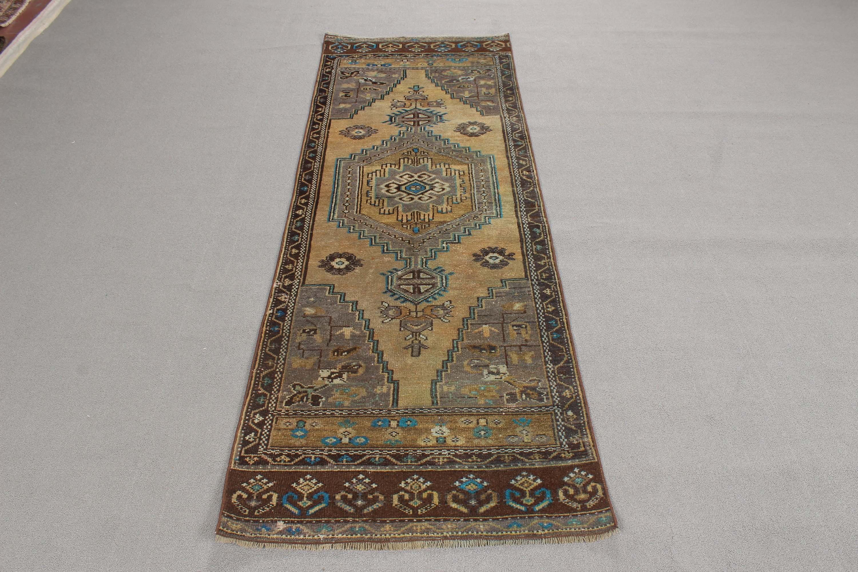 Modern Halı, Lüks Halı, 2.4x6.7 ft Yolluk Halıları, Koridor Halısı, Mutfak Halıları, Vintage Halı, Türk Halısı, Yeşil El Dokuma Halı, Merdiven Halıları