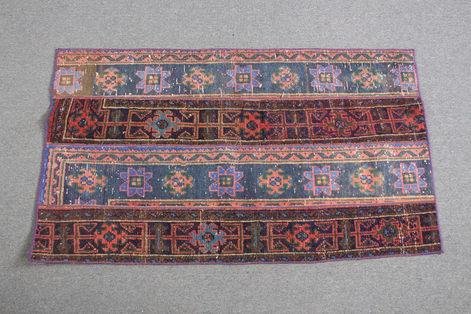 2.7x4.8 ft Küçük Halı, Mutfak Halıları, Vintage Halı, Yatak Odası Halıları, Araba Paspas Halısı, Sevimli Halı, Türk Halısı, Mavi Ev Dekor Halıları