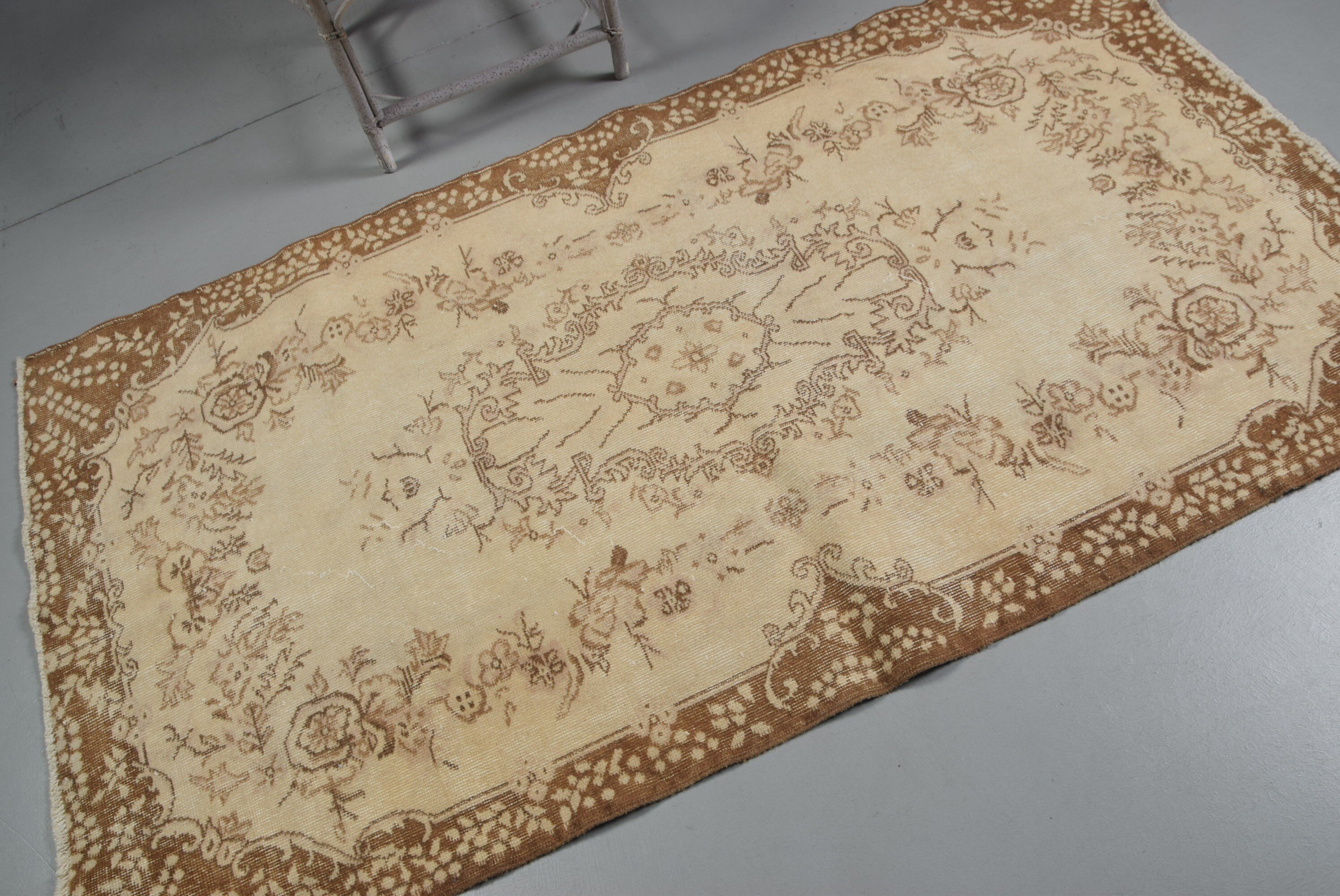 Nursery Rug, 3.9x7 ft Area Rugs, Turkish Rug, Vintage Rug, Kitchen Rugs, Office Rugs, Beige Antique Rugs, Floor Rugs, Rugs for Bedroom