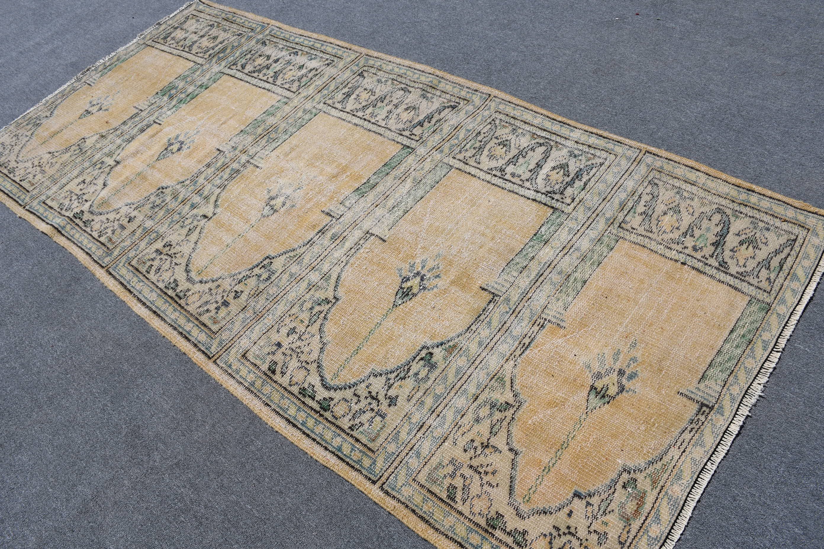 Pale Rug, Oriental Rug, Beige Bedroom Rug, Turkish Rug, Rugs for Living Room, Oushak Rugs, 4x8.5 ft Area Rug, Living Room Rug, Vintage Rugs