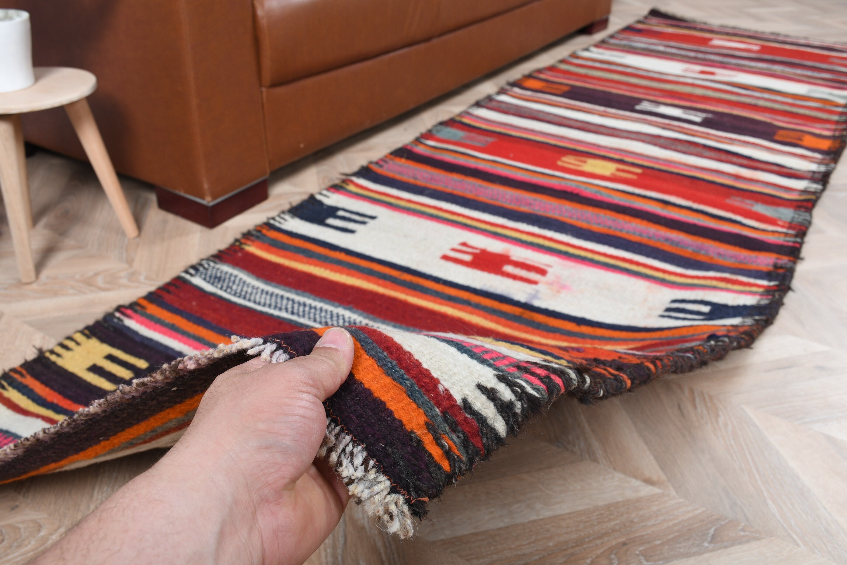 Oushak Rug, Vintage Rug, Pale Rugs, Turkish Rugs, Rugs for Hallway, Stair Rug, Cool Rugs, 2.7x9.5 ft Runner Rug, Red Wool Rug, Custom Rugs