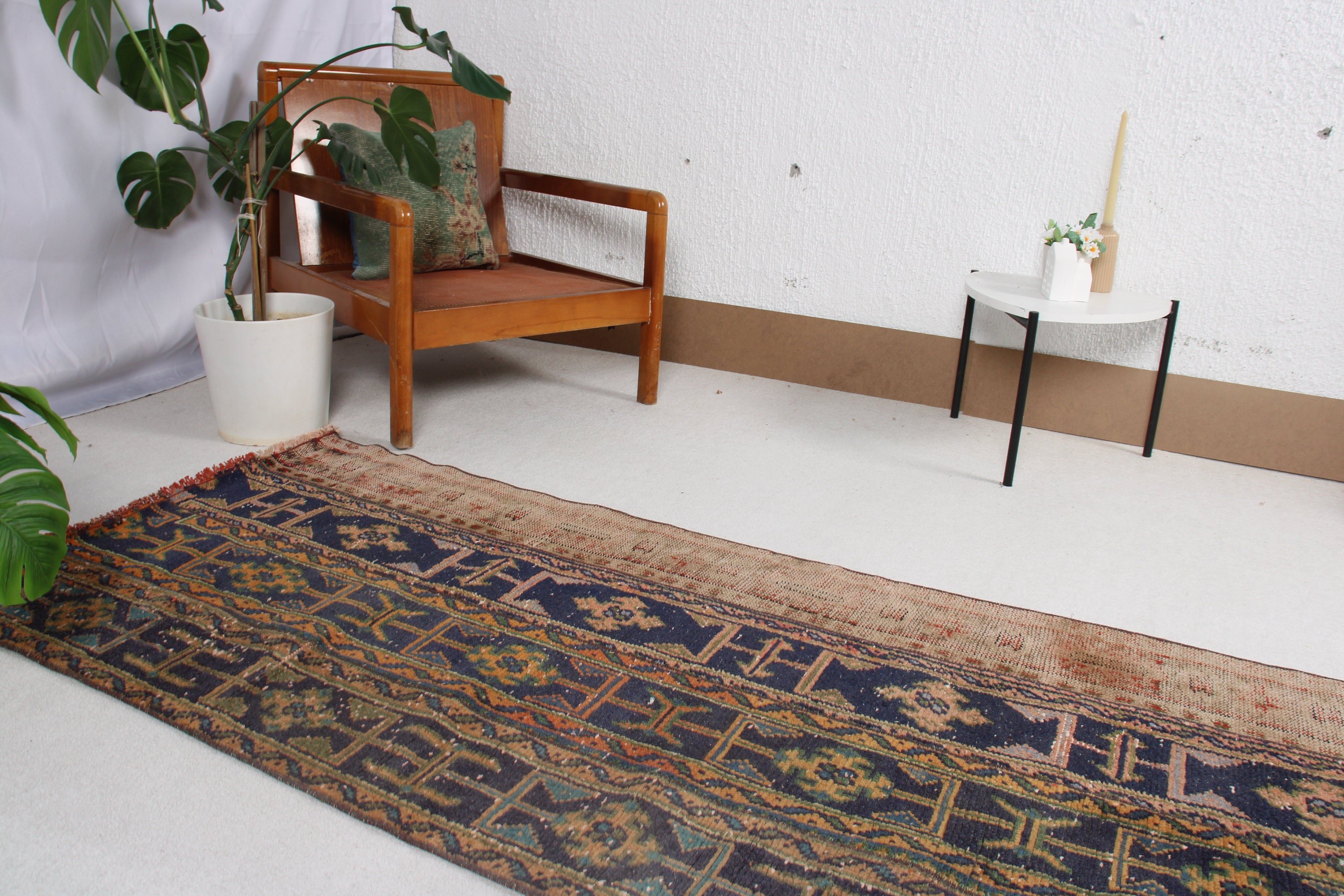 Dış Mekan Halısı, Türk Halısı, Vintage Halılar, Boho Halısı, Lüks Halı, Mavi Düz Dokuma Halısı, 2,9x9 ft Yolluk Halıları, Mutfak Halıları, Uzun Yolluk Halıları