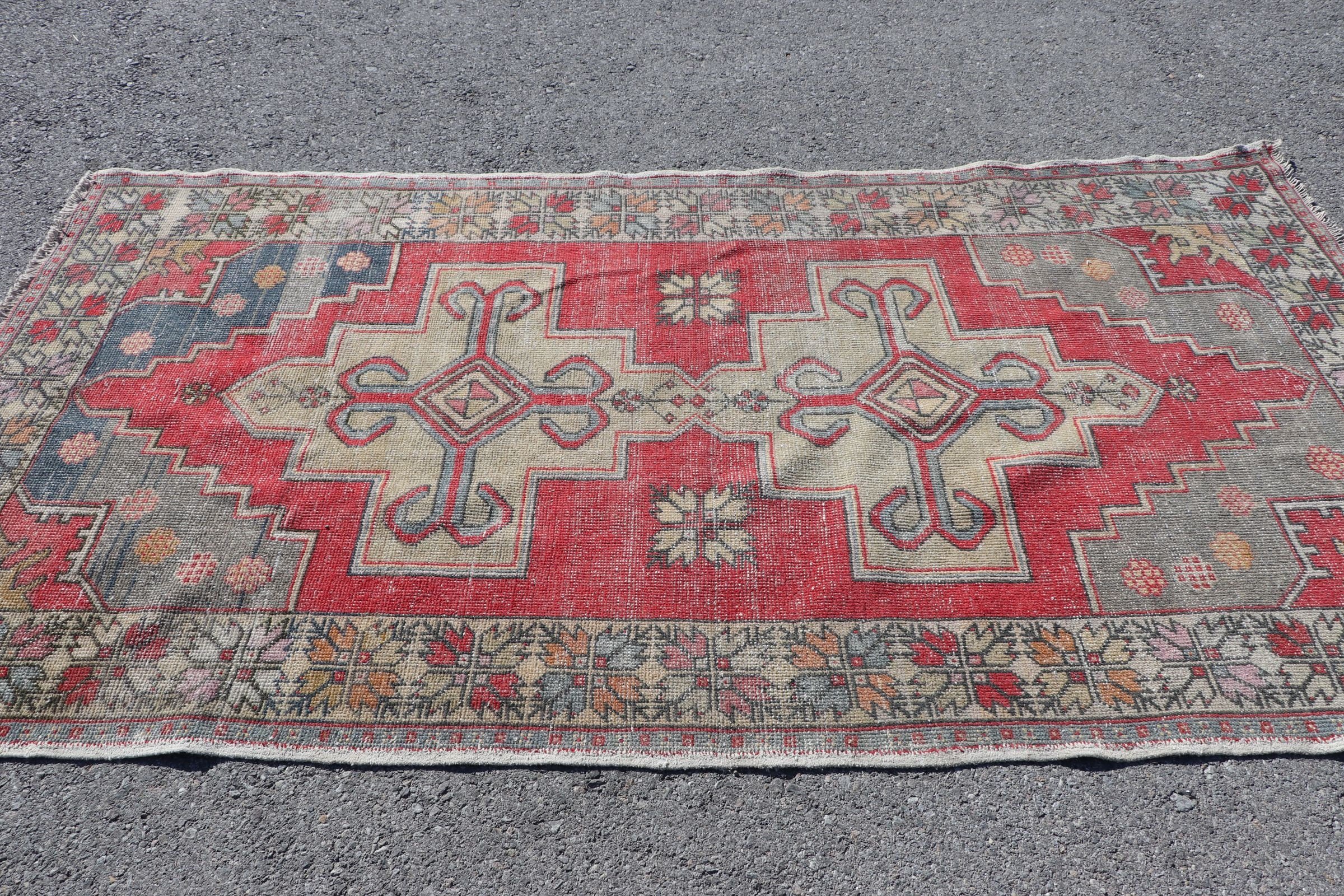 Anatolian Rug, Boho Area Rug Rugs, 4.5x8.2 ft Area Rugs, Vintage Rug, Kitchen Rug, Red Moroccan Rug, Floor Rugs, Bedroom Rug, Turkish Rugs