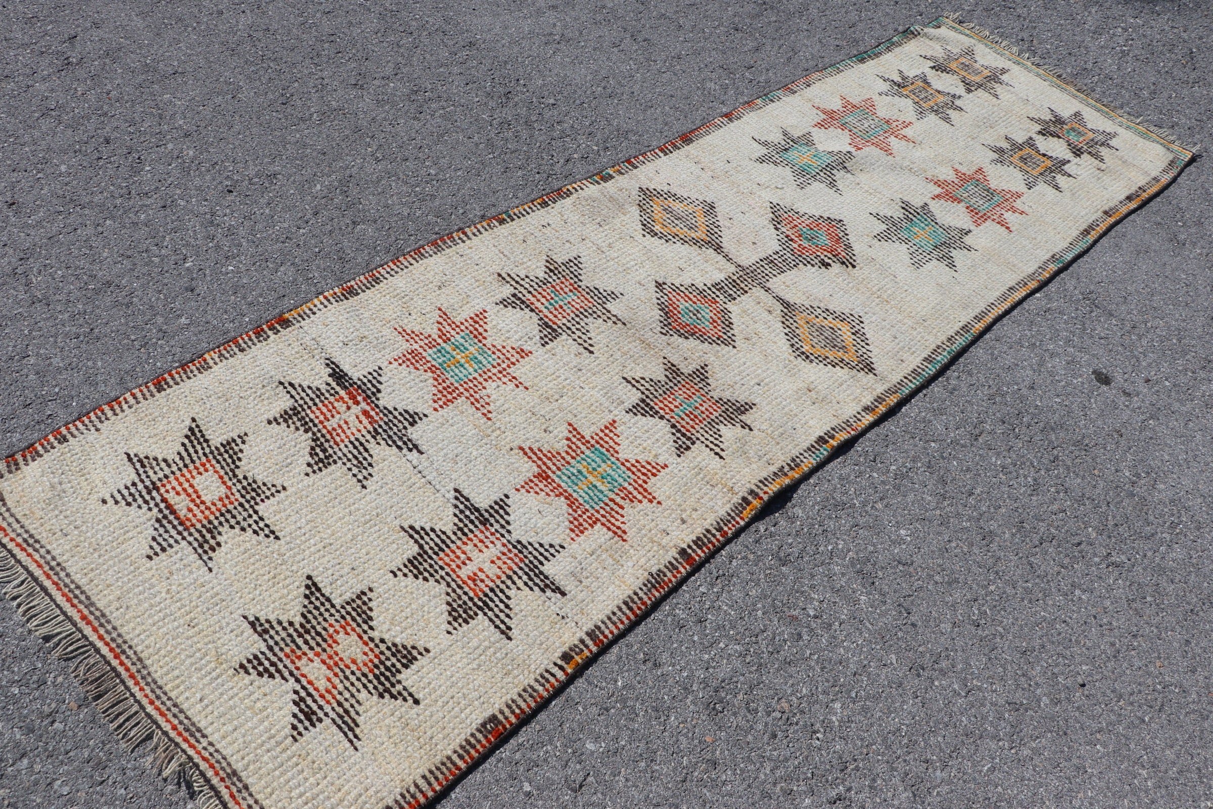 Beige Oriental Rug, Rugs for Kitchen, Turkish Rugs, Oushak Rug, Kitchen Rugs, Vintage Rugs, Stair Rugs, Floor Rug, 2.7x8.7 ft Runner Rug