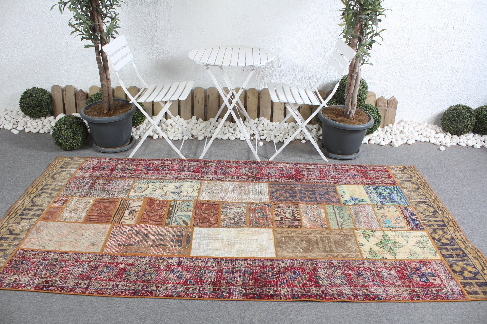 4.2x8.6 ft Area Rug, Vintage Rugs, Cute Rug, Living Room Rugs, Oushak Rug, Floor Rug, Turkish Rug, Home Decor Rug, Rainbow Oriental Rug