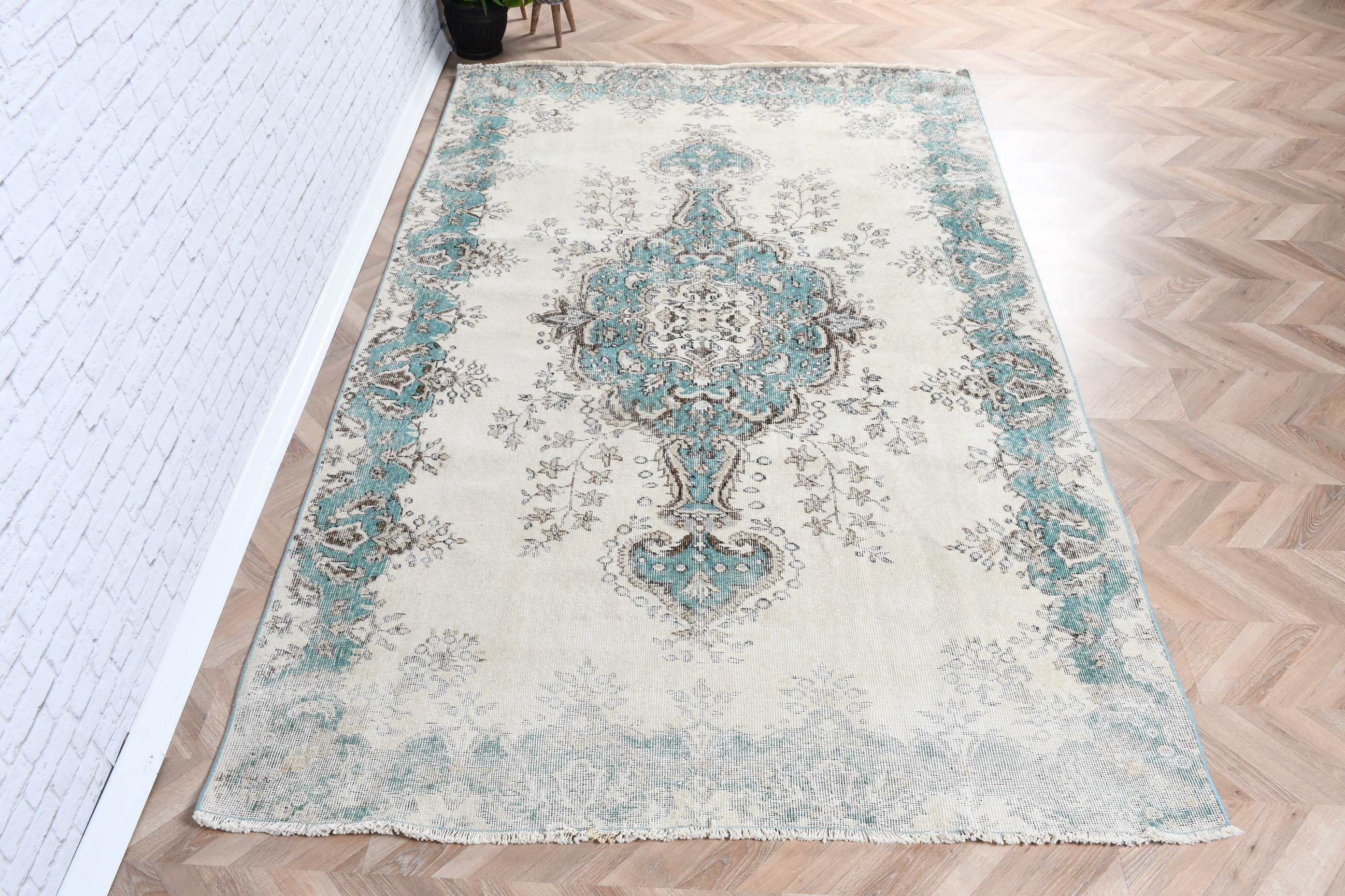 Düz Dokuma Halı, Büyük Boho Halı, Türk Halıları, 5,5x8,9 ft Büyük Halı, Oryantal Halı, Büyük Oushak Halı, Vintage Halı, Bej Fas Halısı