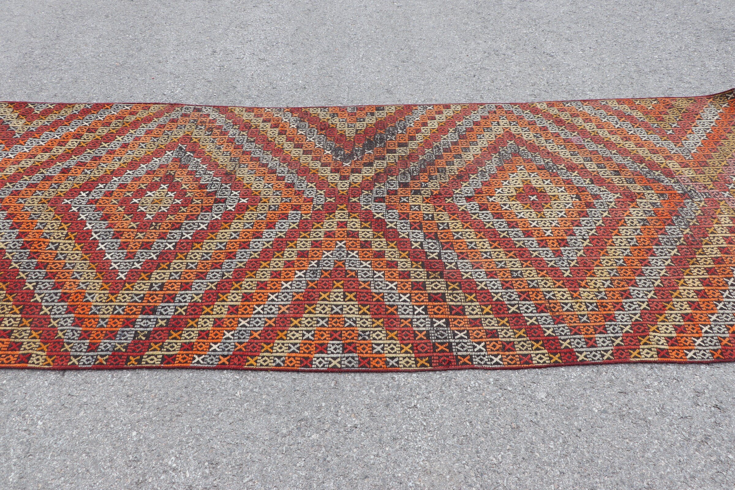 Custom Rug, Kitchen Rug, Vintage Rug, Red Wool Rug, Turkish Rug, Kilim, Home Decor Rug, Corridor Rugs, 4.1x10.6 ft Runner Rugs, Stair Rugs