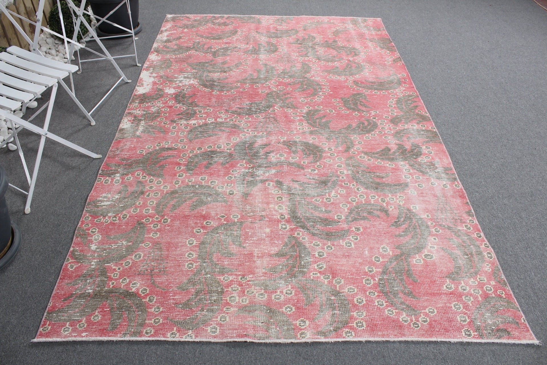 Yatak Odası Halıları, Pembe Modern Halı, Oryantal Halılar, Boho Halılar, Büyük Vintage Halılar, Türk Halısı, 5.3x8.8 ft Büyük Halı, Vintage Halı, Salon Halıları