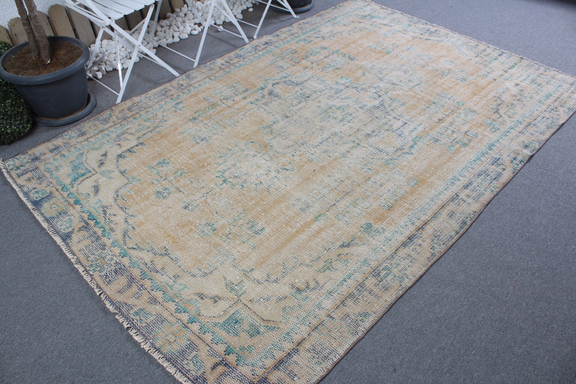 Orange Floor Rugs, Oriental Rugs, 5.6x8.5 ft Large Rug, Vintage Rug, Designer Rugs, Turkish Rug, Anatolian Rug, Salon Rug, Dining Room Rug