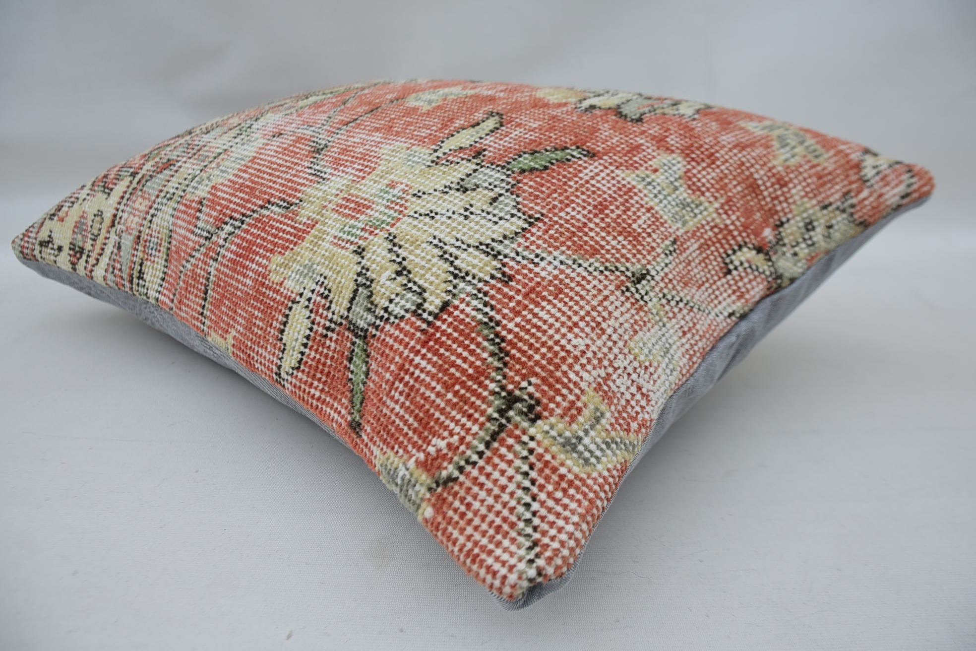 Pillow for Couch, Traditional Pillow Case, 16"x24" Red Cushion Cover, Boho Pillow, Bed Pillow Case, Vintage Kilim Pillow