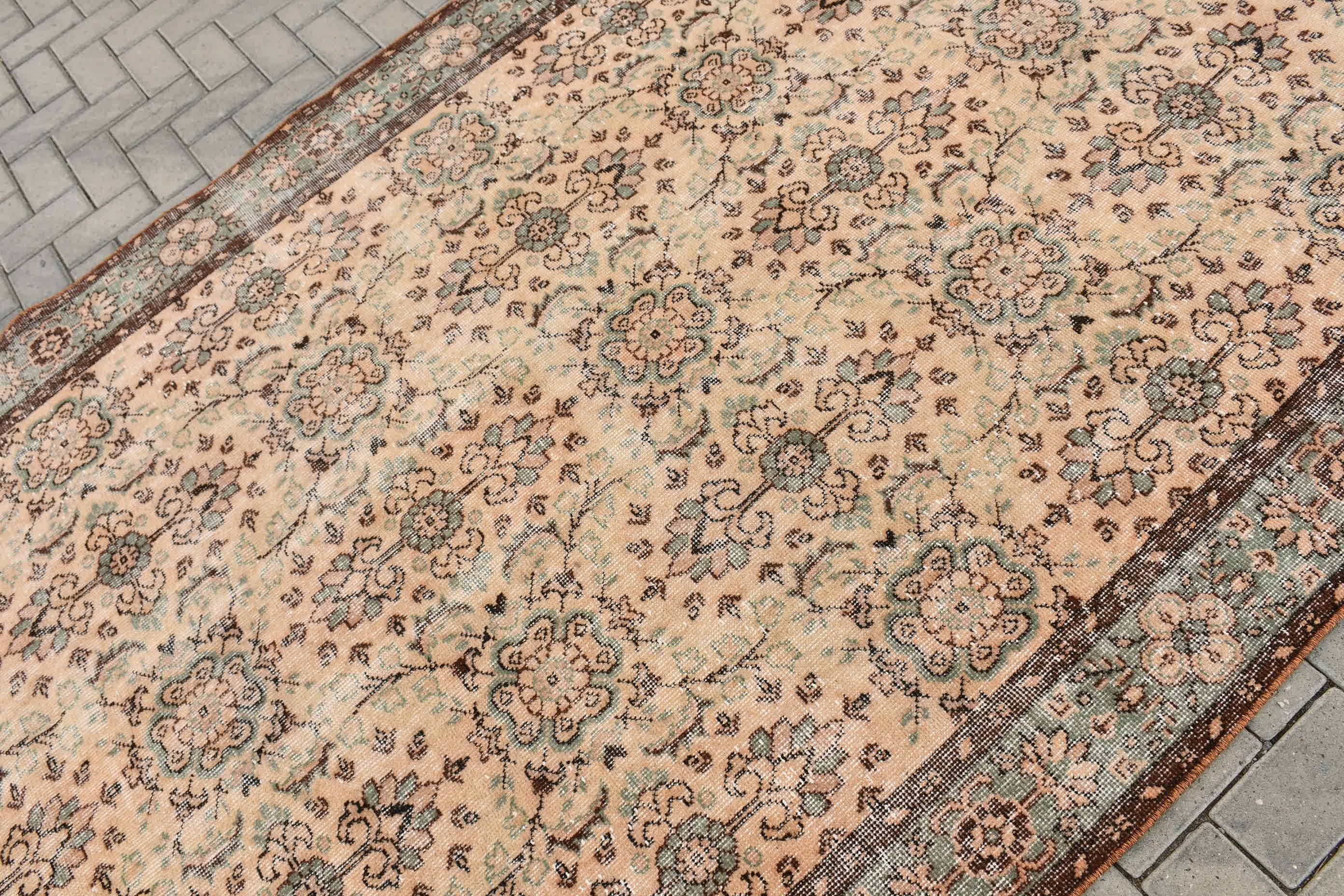 Yatak Odası Halıları, Vintage Halı, Salon Halısı, 5.8x10 ft Büyük Halı, Türk Halısı, Soğuk Halı, Yün Halı, Tribal Türk Halısı Halıları, Bej Yatak Odası Halıları