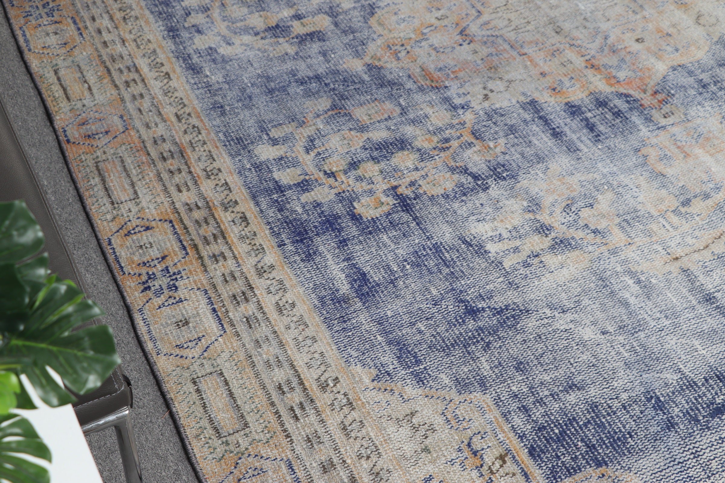 Wool Rugs, Turkish Rugs, 6.7x9.5 ft Large Rug, Rugs for Salon, Living Room Rug, Vintage Rug, Blue Anatolian Rug, Bedroom Rug