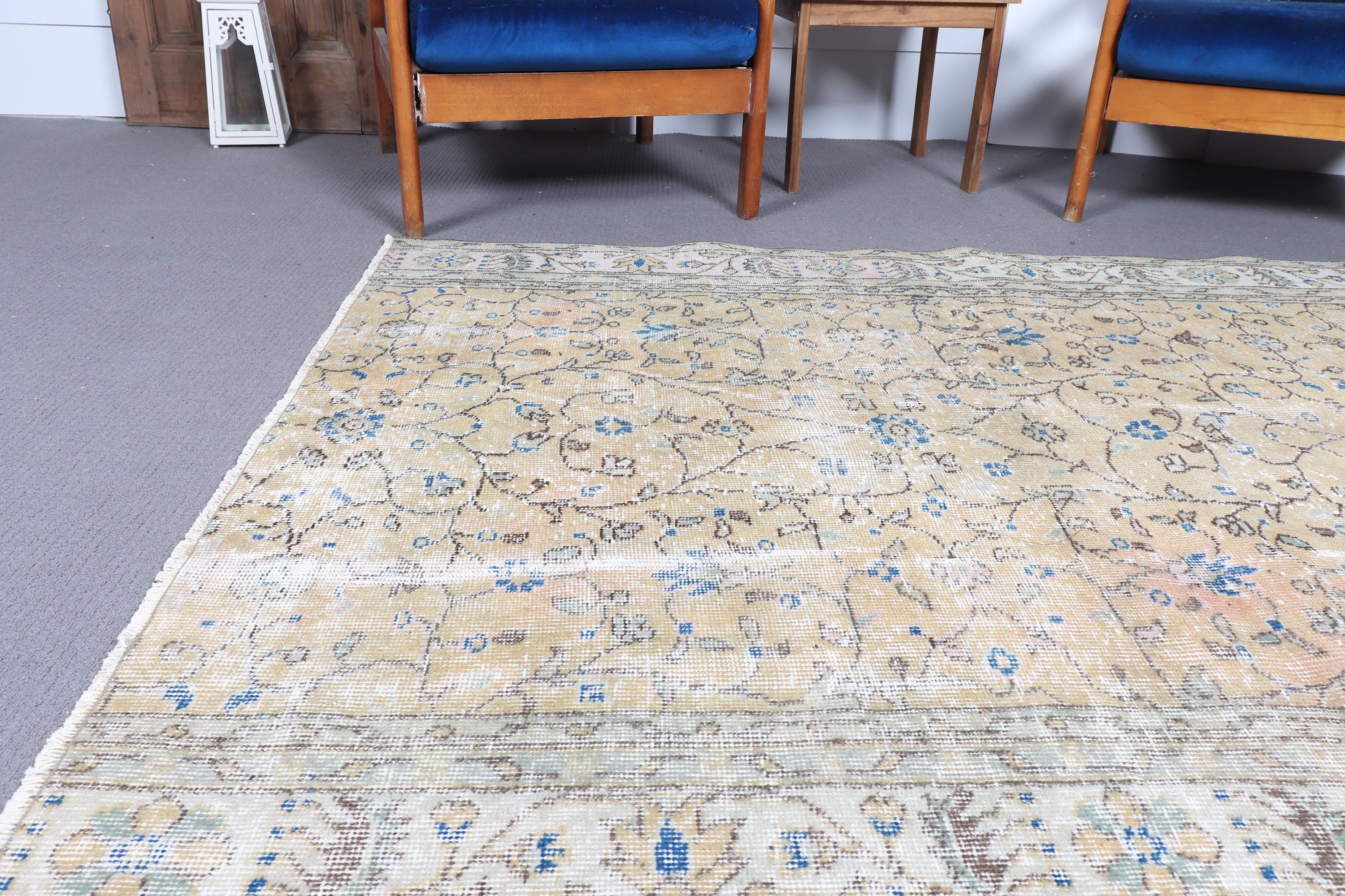 Turkish Rug, Vintage Rug, Rugs for Nursery, Dining Room Rug, Bedroom Rugs, Yellow Floor Rug, Boho Rugs, Floor Rugs, 4.7x6.1 ft Area Rugs