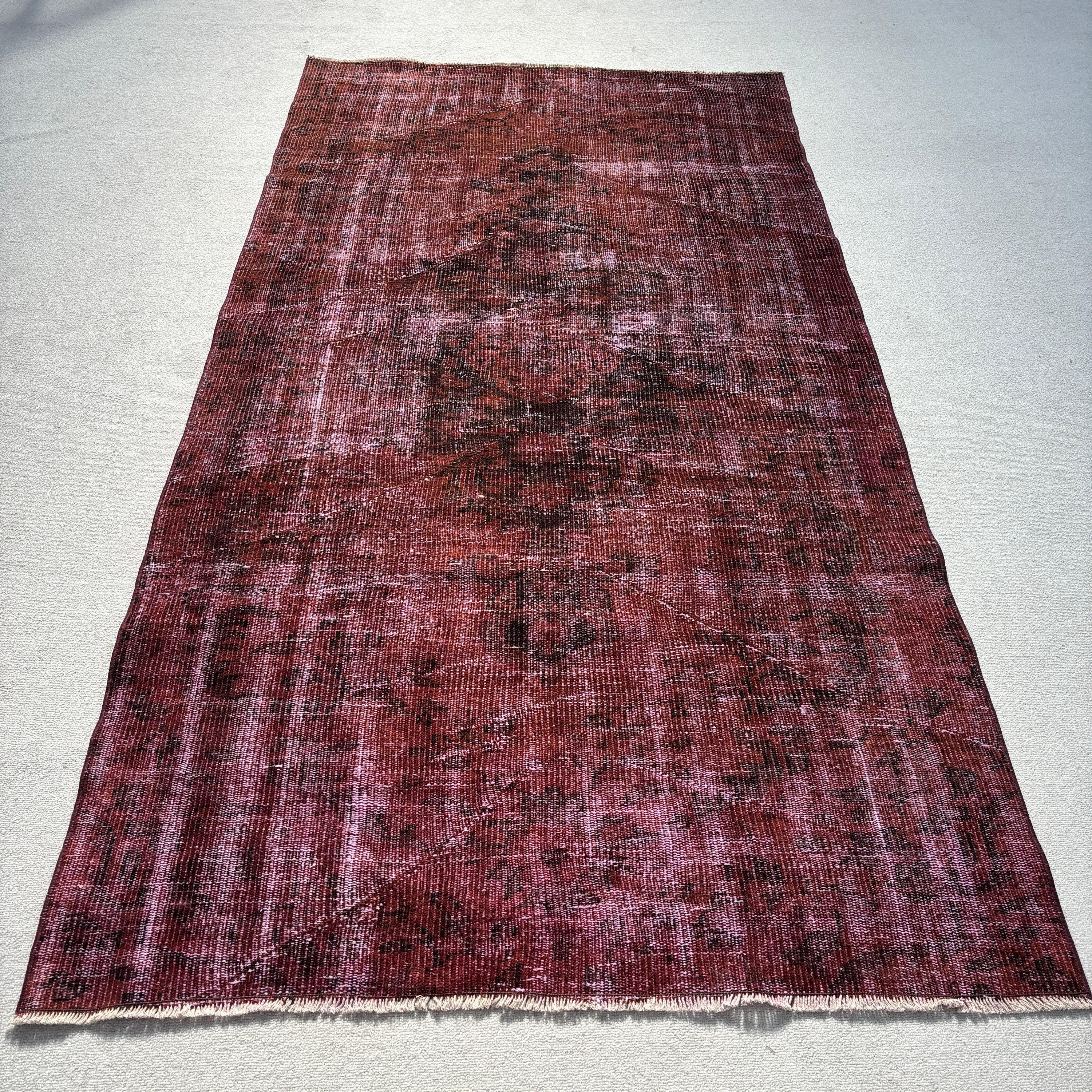 Oushak Area Rug, Bedroom Rugs, Anatolian Rugs, Rugs for Area, Vintage Rugs, Turkish Rug, 4.1x7.9 ft Area Rugs, Brown Handwoven Rug