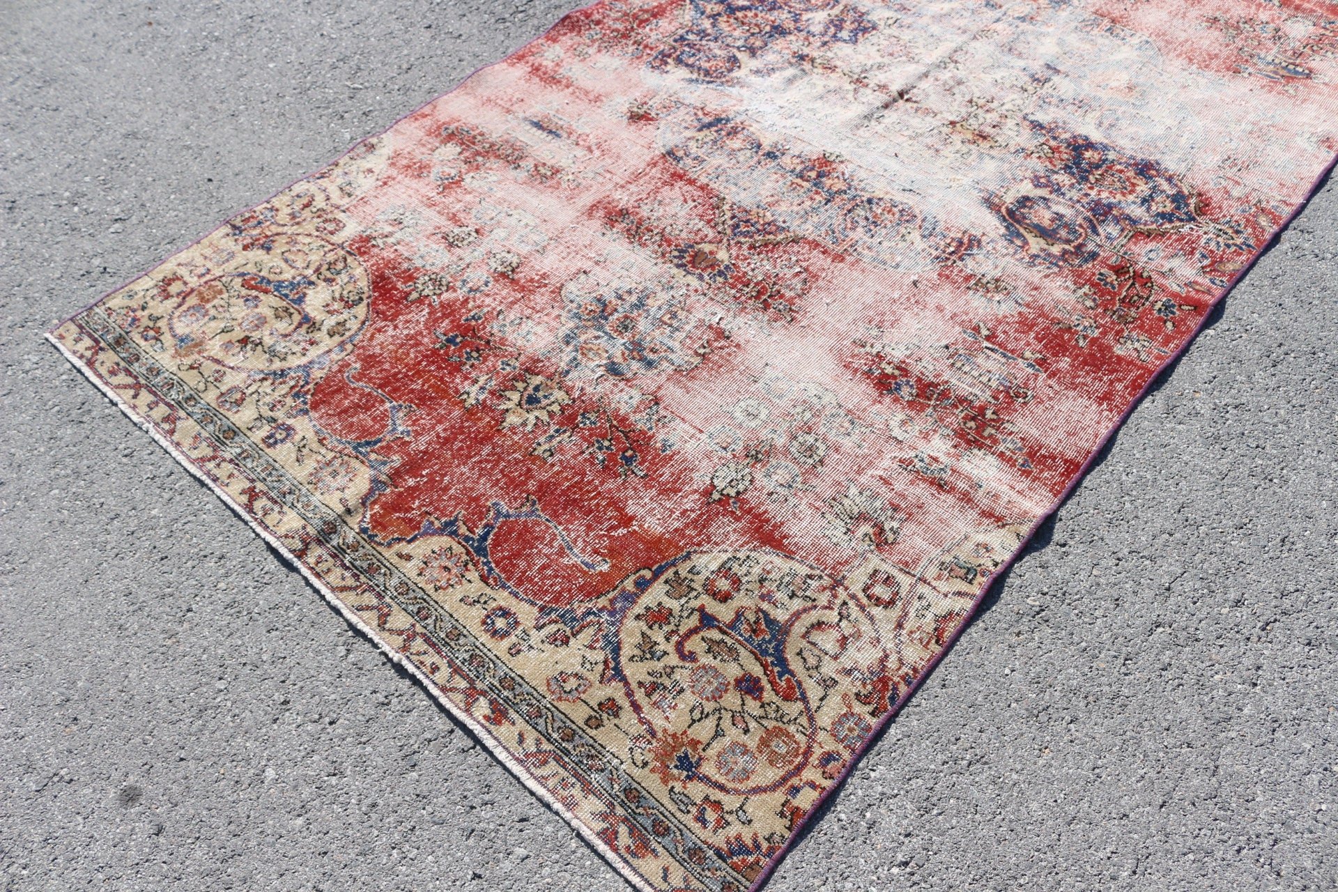 Red Oriental Rug, 5x10.3 ft Large Rug, Dining Room Rug, Turkish Rugs, Vintage Rug, Designer Rugs, Oushak Rug, Bedroom Rug