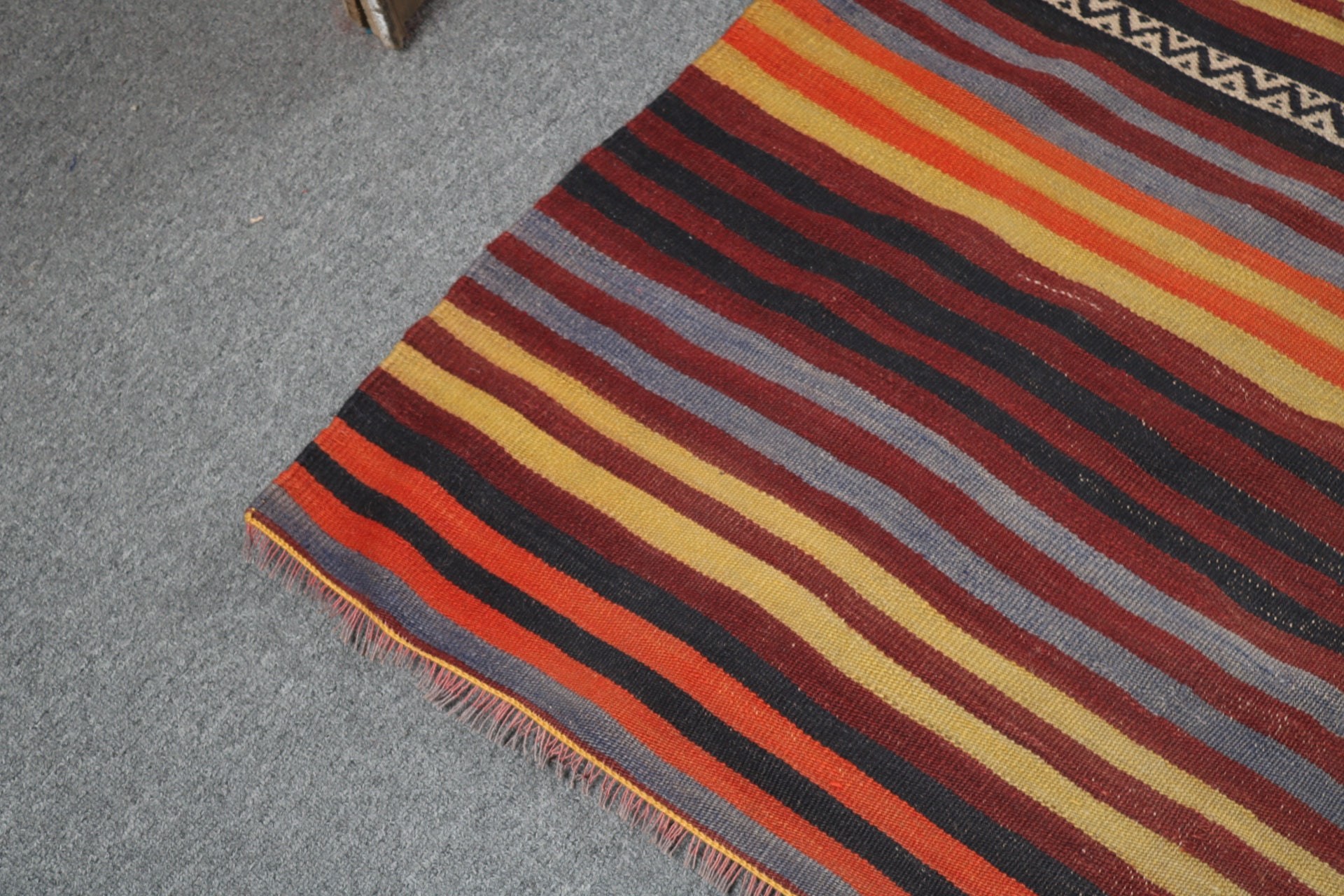 Oturma Odası Halıları, Mutfak Halıları, Vintage Halılar, El Dokuma Halılar, Türk Halıları, 4.3x8.1 ft Alan Halısı, Kilim, Siyah Yer Halısı, Yün Halı