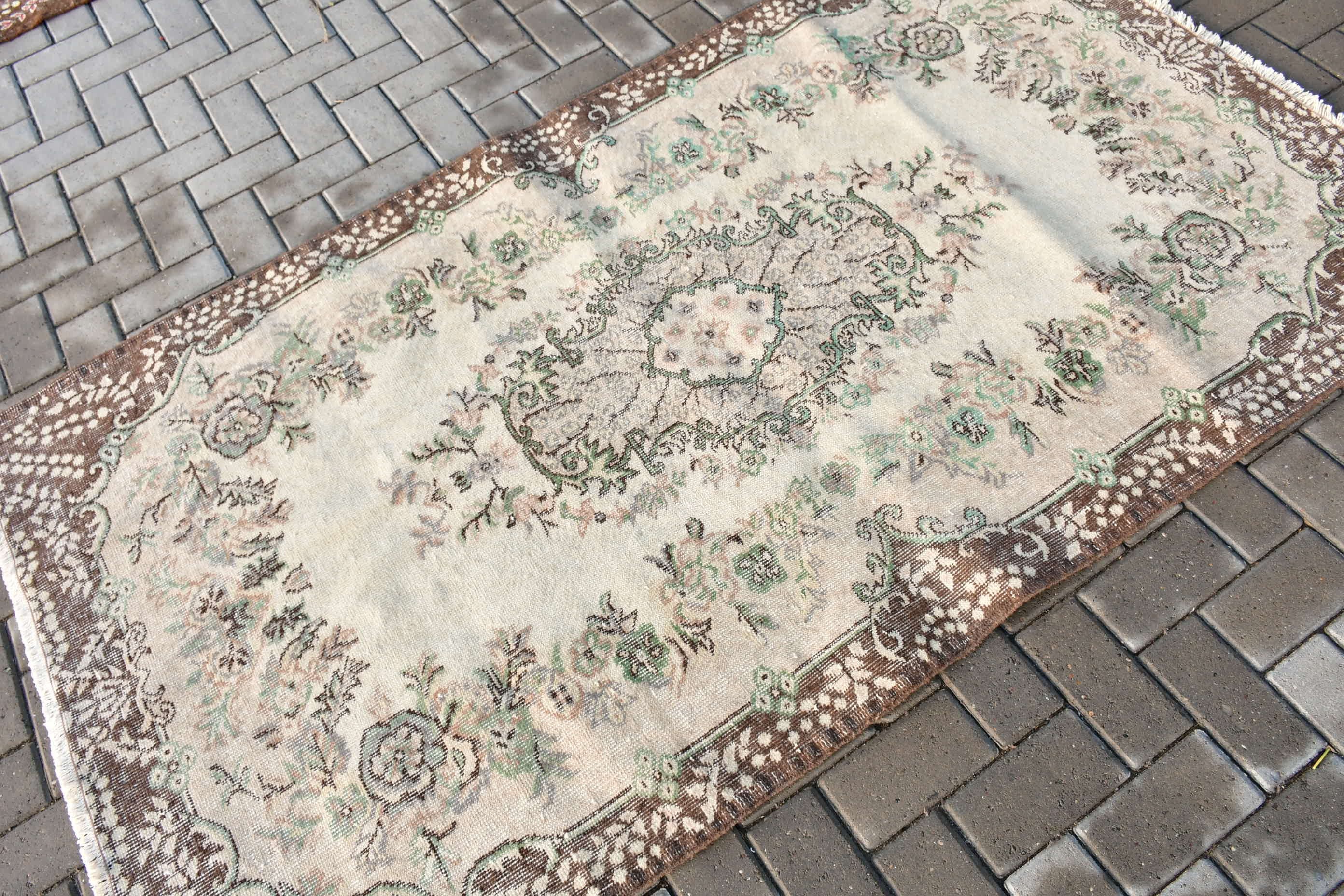 Rugs for Floor, 3.9x6.9 ft Area Rugs, Vintage Rugs, Nursery Rug, Turkish Rugs, Living Room Rugs, Beige Bedroom Rug, Oushak Rug, Wool Rug