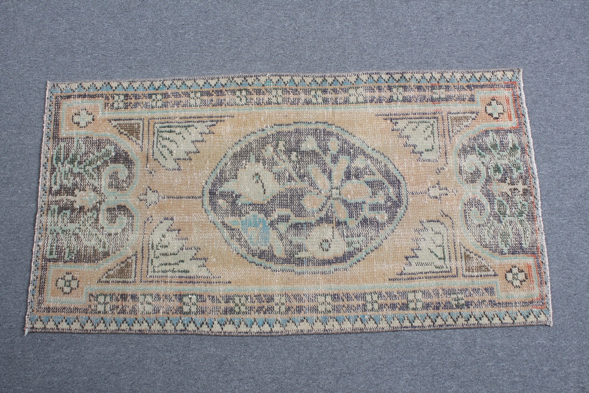 Nursery Rugs, Floor Rug, Oriental Rug, Rugs for Bathroom, Brown  2.2x4.2 ft Small Rug, Entry Rug, Turkish Rug, Vintage Rug