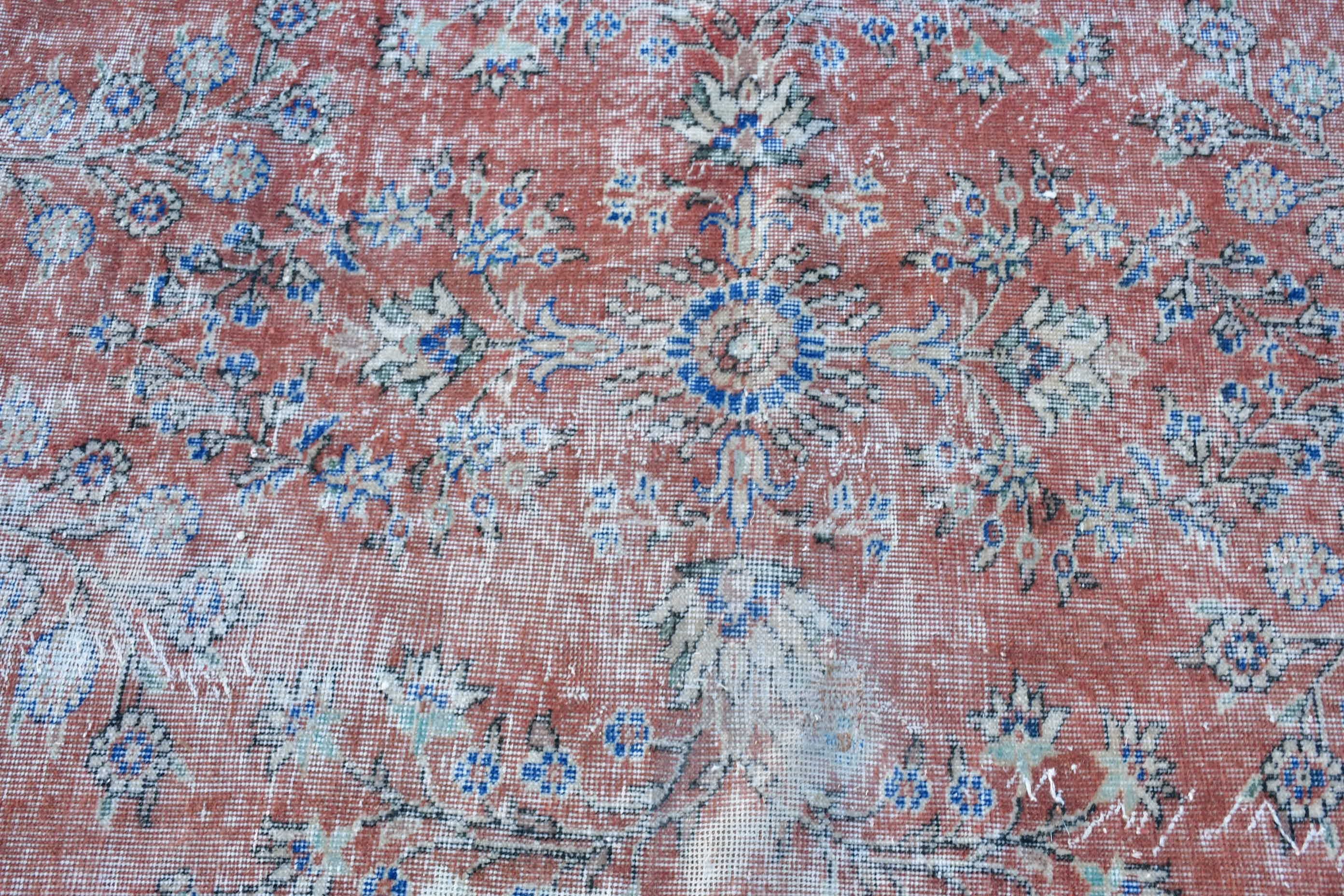 Turkish Rug, 3.7x6.9 ft Area Rug, Rugs for Floor, Indoor Rug, Home Decor Rugs, Vintage Rug, Cool Rug, Turkish Area Rug Rugs, Red Floor Rug