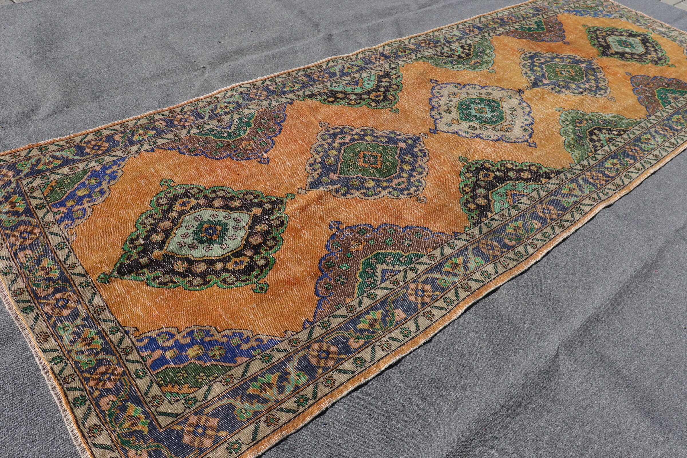 Moroccan Rug, Vintage Rugs, Boho Rug, 4.9x13.3 ft Runner Rug, Rugs for Stair, Hallway Rug, Orange Oushak Rugs, Anatolian Rugs, Turkish Rugs