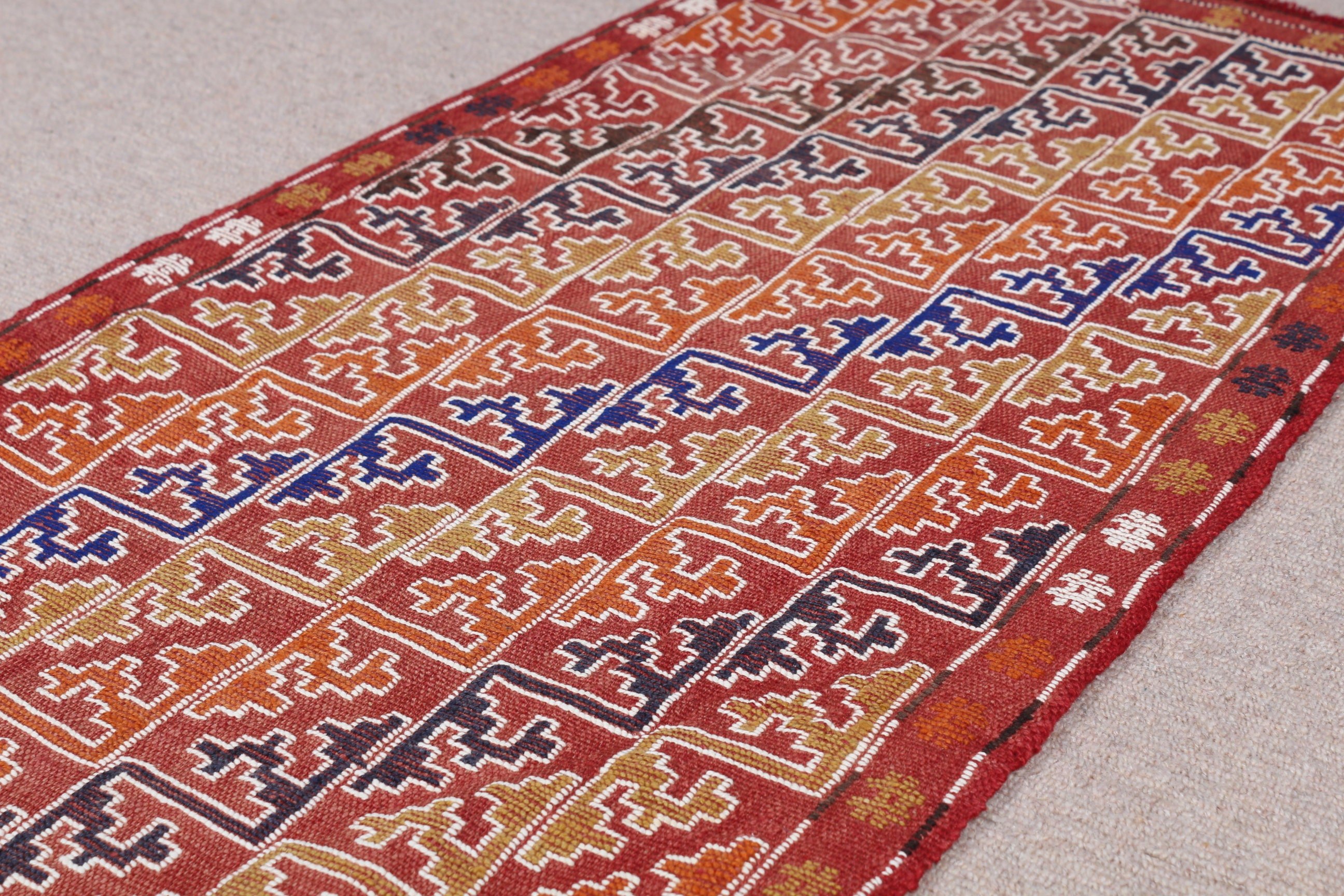 Yer Halısı, 1.8x3.5 ft Küçük Halı, Mutfak Halıları, Oryantal Halı, Kırmızı Soğuk Halı, Araba Paspas Halısı, Yatak Odası Halısı, Kilim, Vintage Halı, Türk Halıları