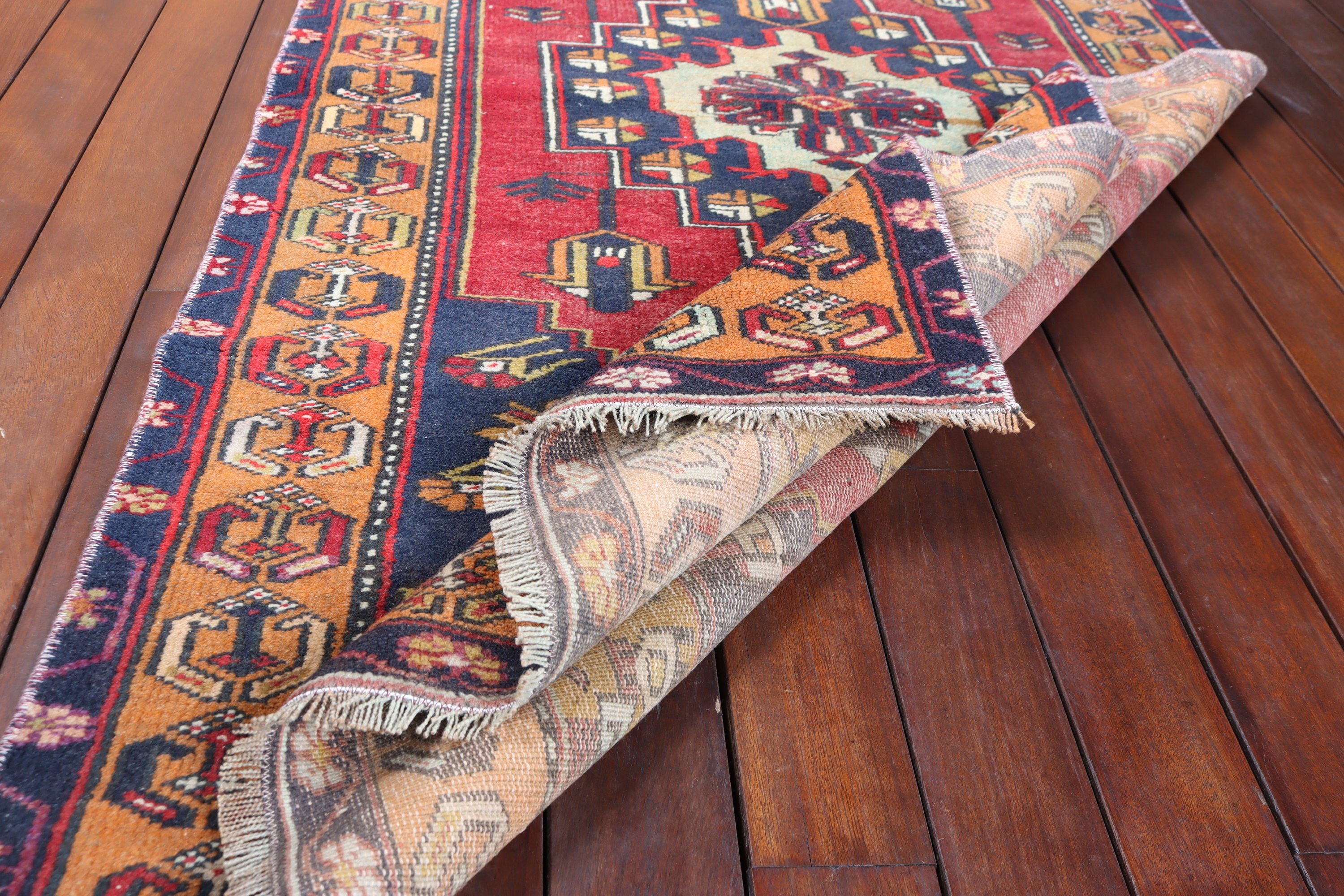 Boho Accent Halıları, Türk Halısı, 3,3x6,5 ft Accent Halıları, Kırmızı Mutfak Halısı, Vintage Halılar, Giriş Halısı, Anadolu Halısı, Sanatsal Halılar, Mutfak Halısı