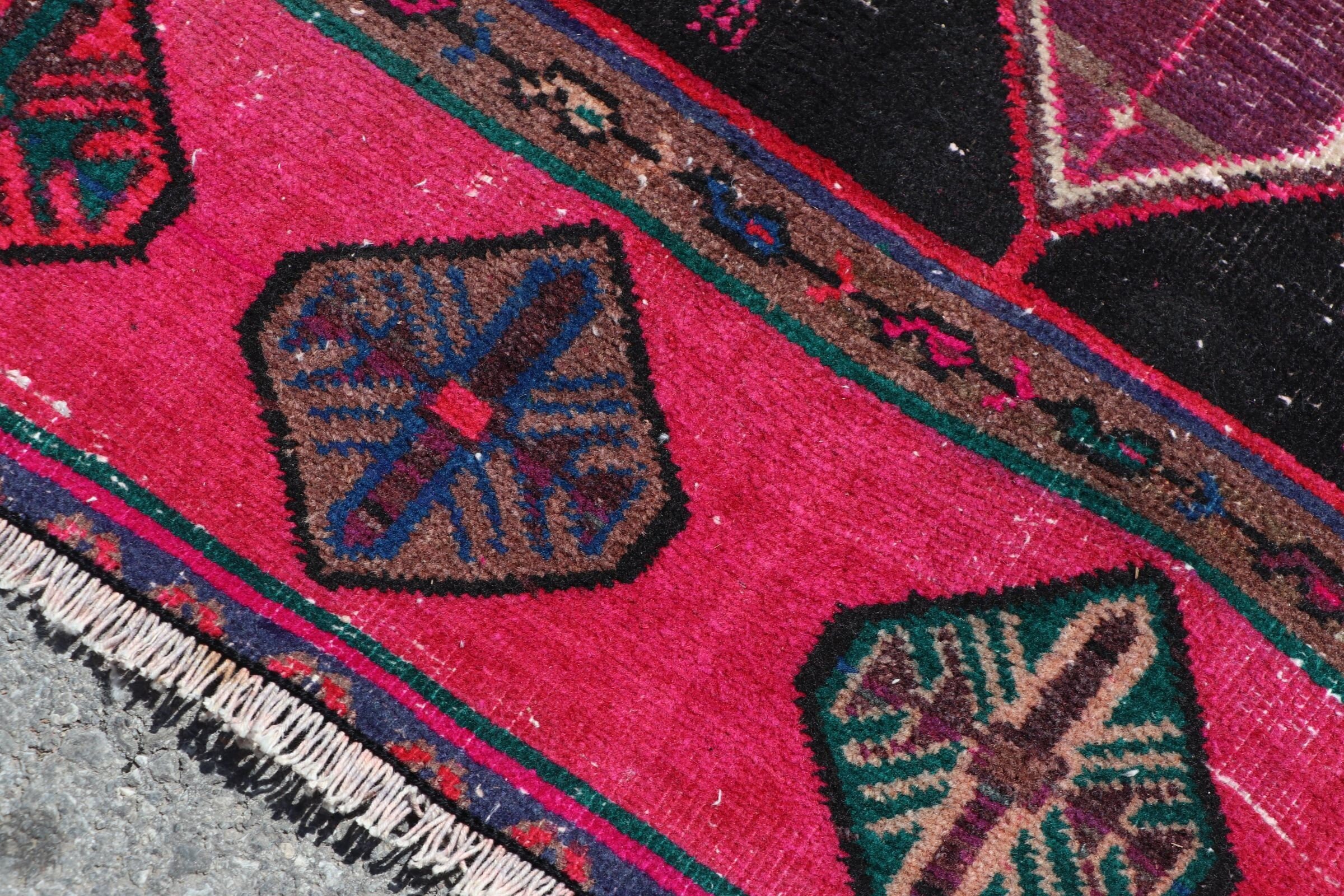 Moroccan Rug, Cool Rug, Rug Runner Vintage Rugs, Rugs for Corridor, Turkish Rug, 4.3x10.9 ft Runner Rugs, Vintage Rug, Pink Kitchen Rug