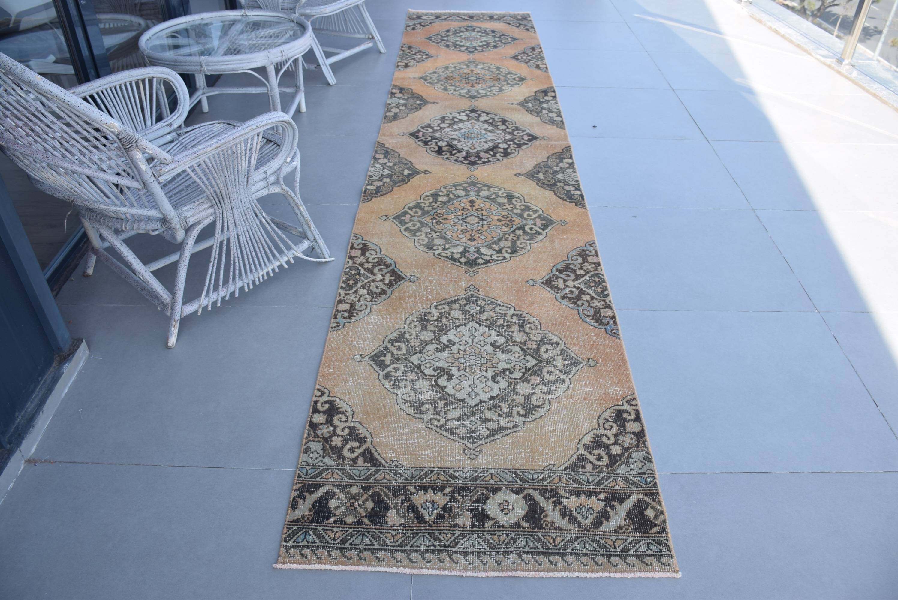 Oriental Rug Runner Rugs, Vintage Rug, Rugs for Runner, Moroccan Rug, Beige Kitchen Rug, Kitchen Rug, Turkish Rug, 2.8x13.2 ft Runner Rugs
