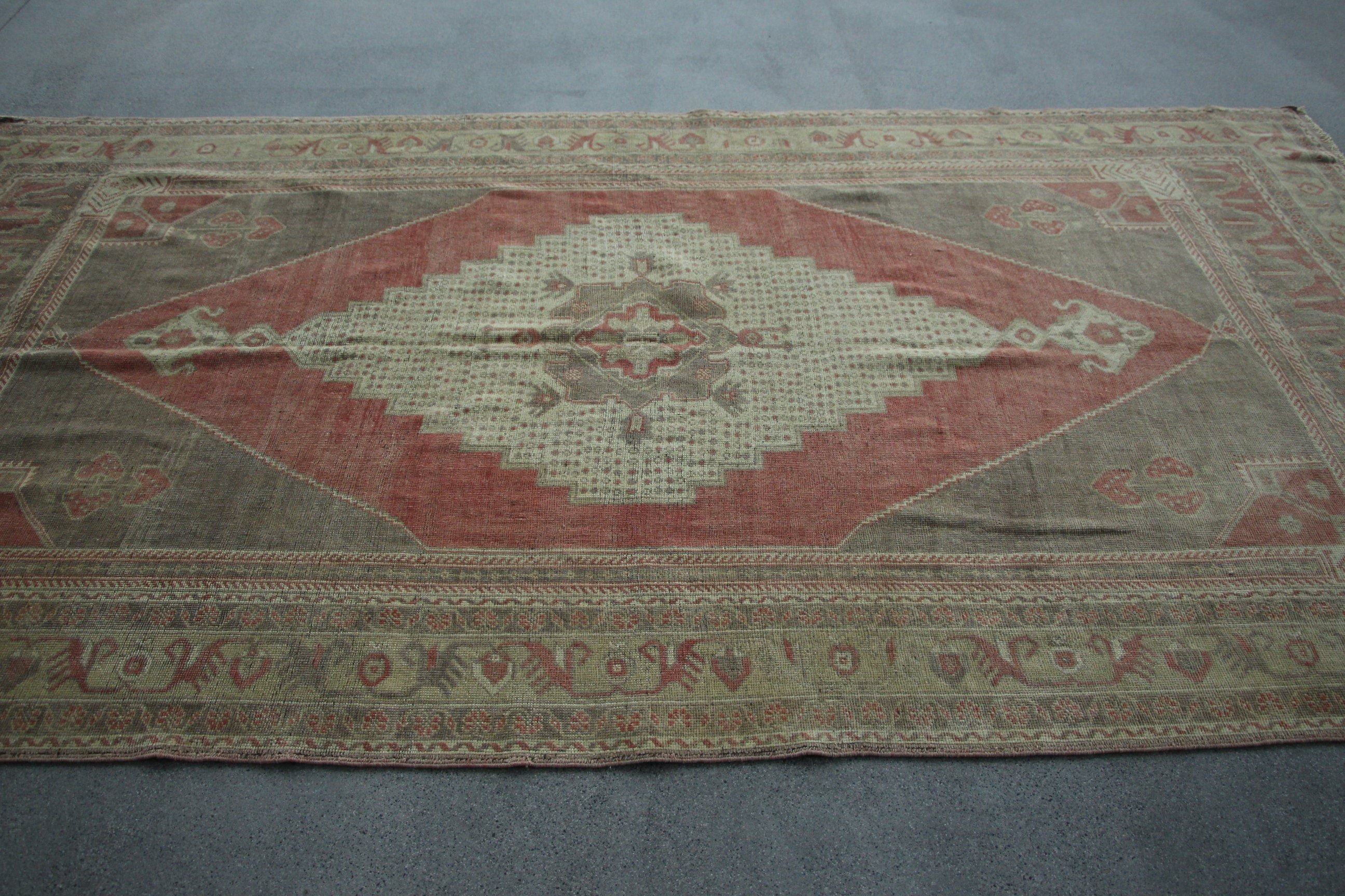 Bedroom Rug, Dining Room Rugs, 5.5x10.2 ft Large Rugs, Red Antique Rug, Flatweave Rug, Turkish Rug, Oushak Rugs, Oriental Rug, Vintage Rug