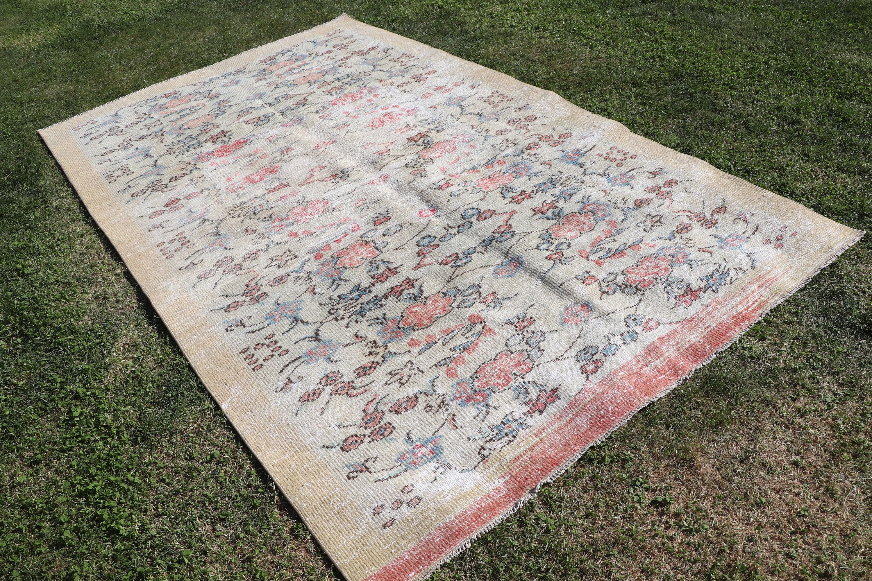 Large Vintage Rugs, Home Decor Rug, Vintage Rugs, Beige  5.4x9.1 ft Large Rug, Dining Room Rug, Turkish Rug, Antique Rug