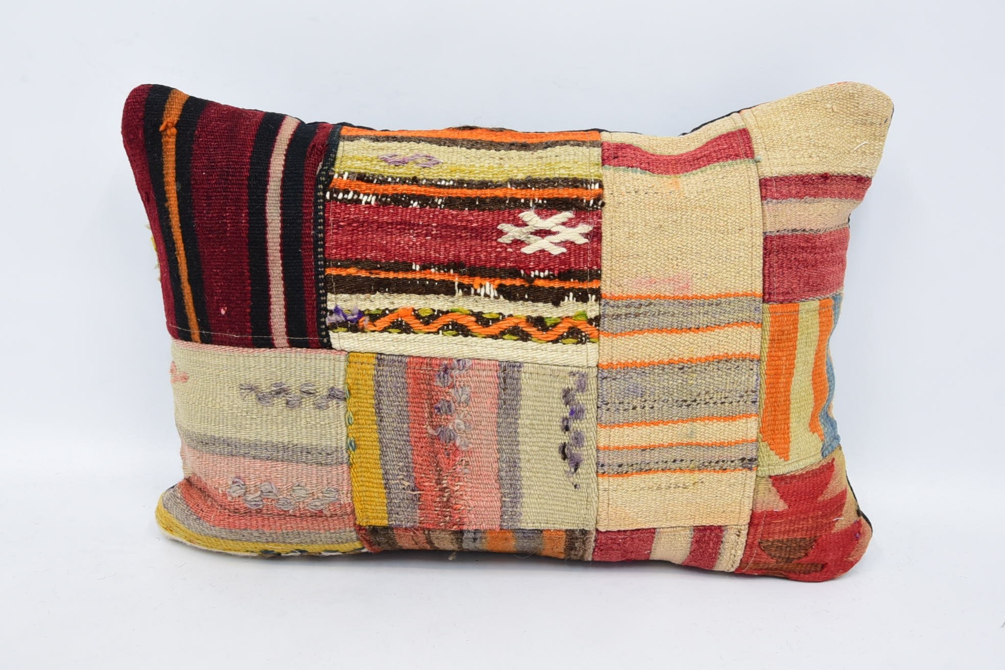 Aztec Cushion Cover, Boho Pillow Sham Cover, Boho Pillow, Home Decor Pillow, Turkish Rugs Cushion Cover, 16"x24" Beige Cushion
