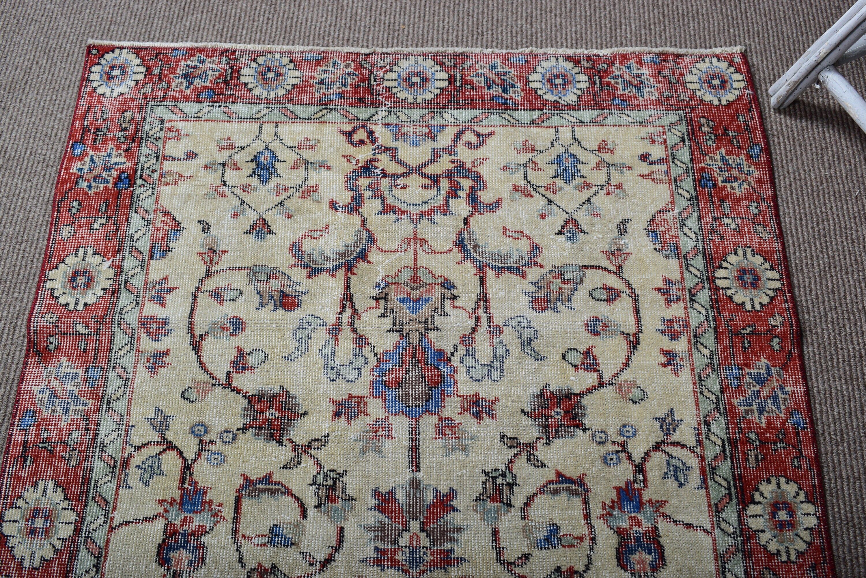 Türk Halıları, 3,5x6,5 ft Accent Halılar, Vintage Accent Halı, Oushak Halılar, Vintage Halı, Egzotik Halı, Modern Halılar, Giriş Halısı, Bej Modern Halılar