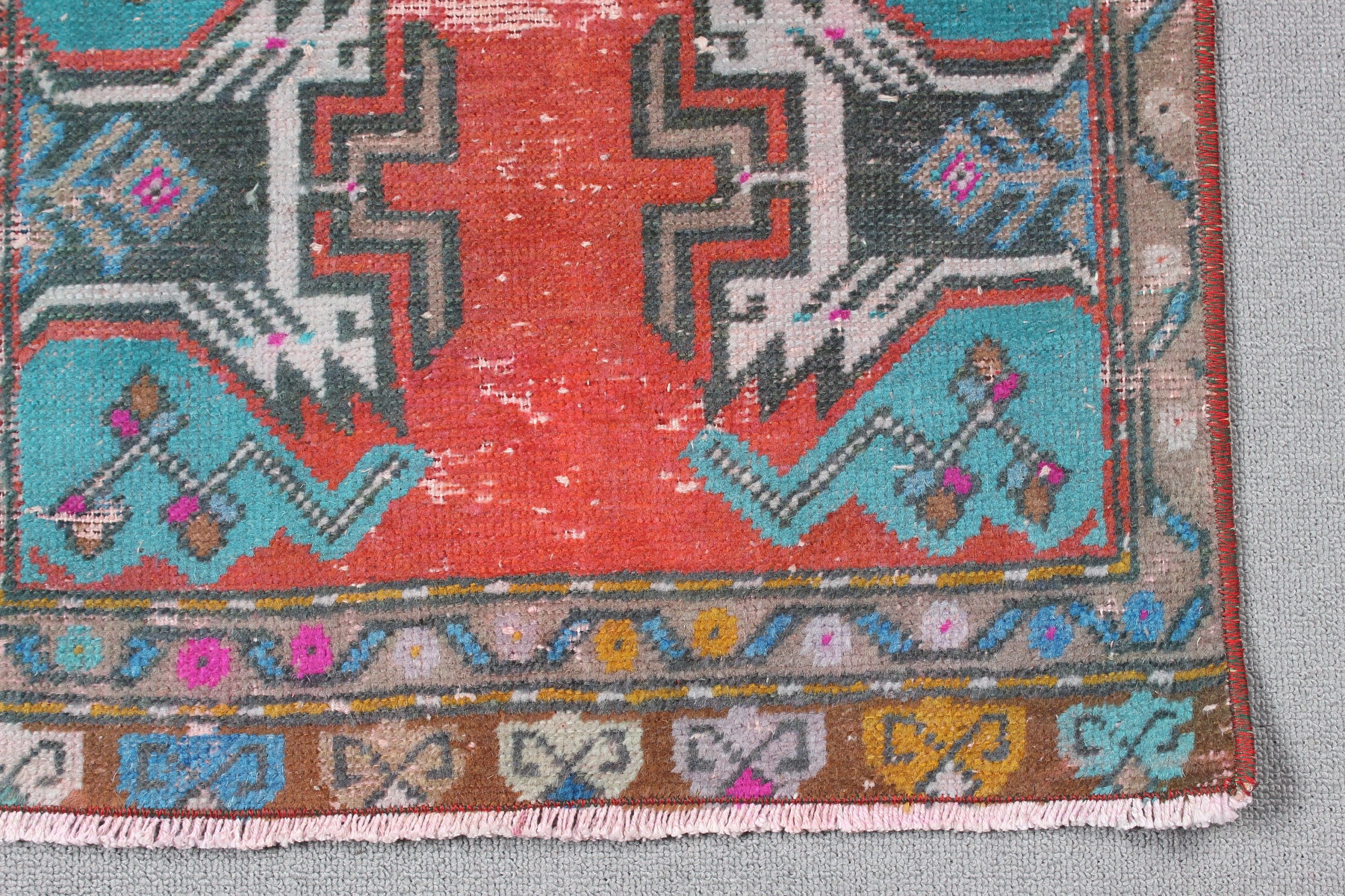 1.7x3.4 ft Small Rugs, Red Handwoven Rugs, Boho Rugs, Statement Rugs, Entry Rug, Turkish Rugs, Oriental Rugs, Vintage Rugs, Bedroom Rugs