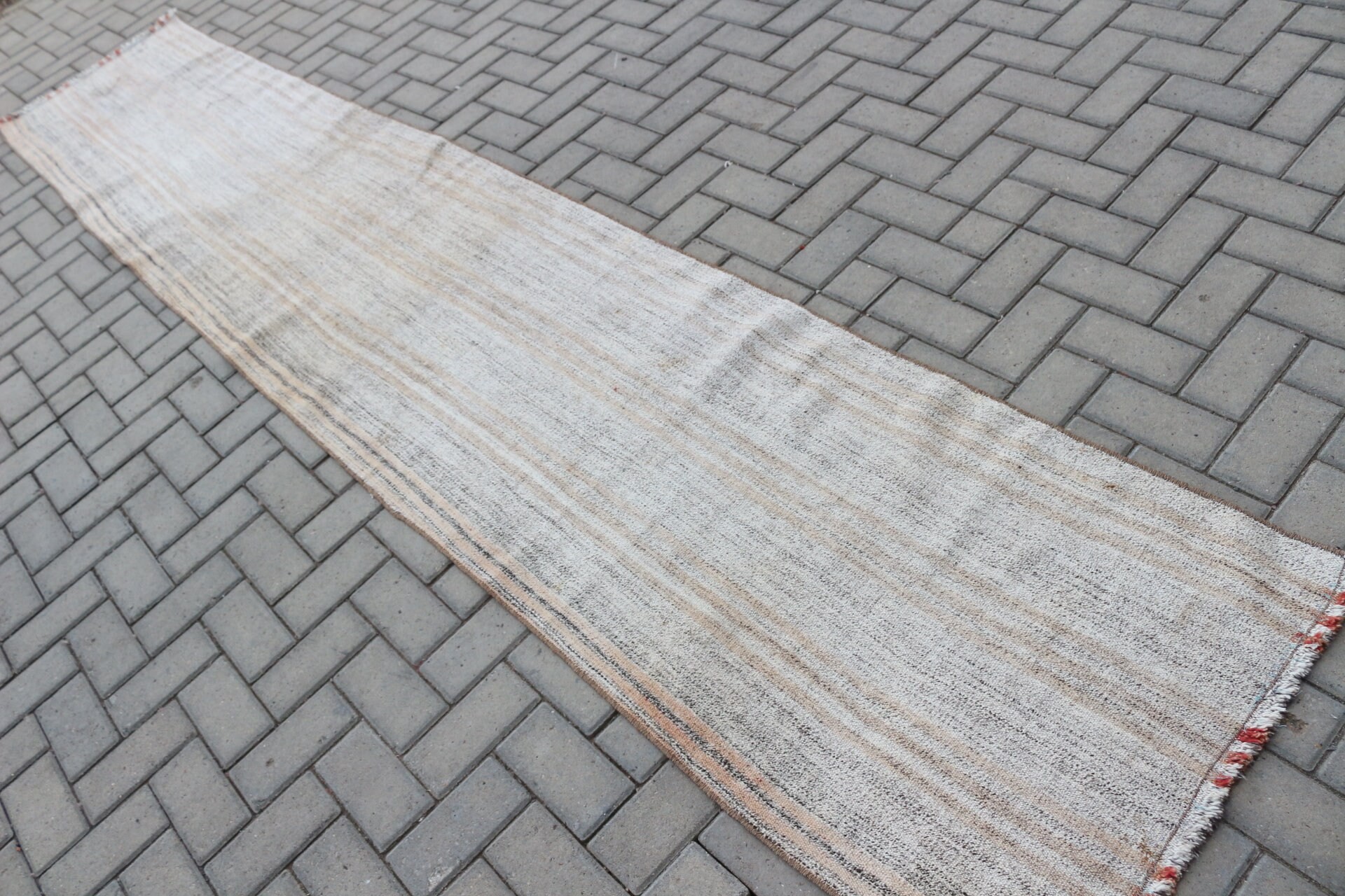 Mutfak Halısı, Vintage Halı, Türk Halısı, Koridor Halısı, Oushak Halısı, Kilim, Soluk Halı, 2.3x13 ft Runner Halısı, Koridor Halısı, Bej Yün Halılar