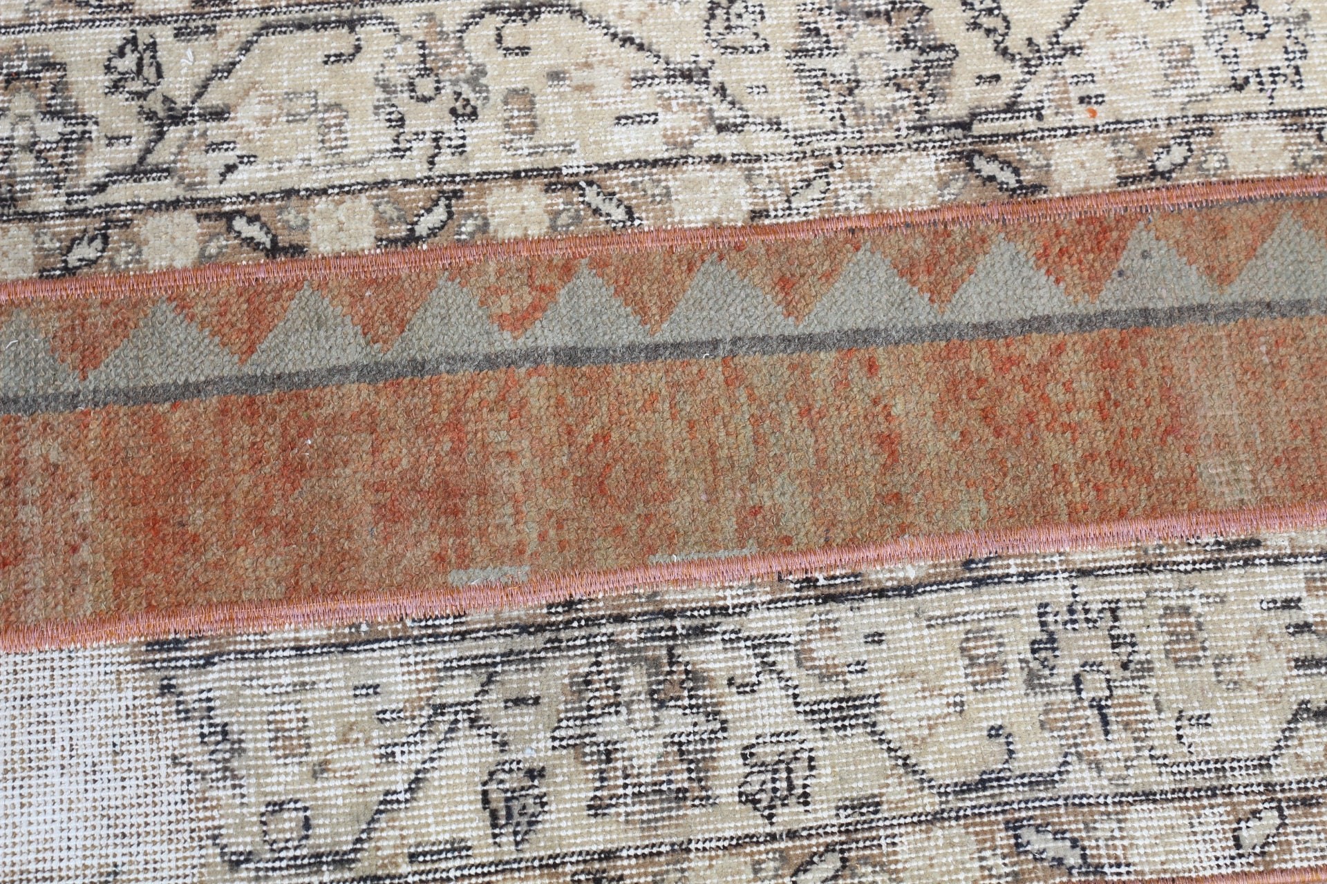 Vintage Halı, 1.8x4.1 ft Küçük Halılar, Çocuk Odası Halıları, Paspas Halısı, Oushak Halısı, Giriş Halısı, Türk Halısı, Yer Halısı, Bej Ev Dekor Halıları